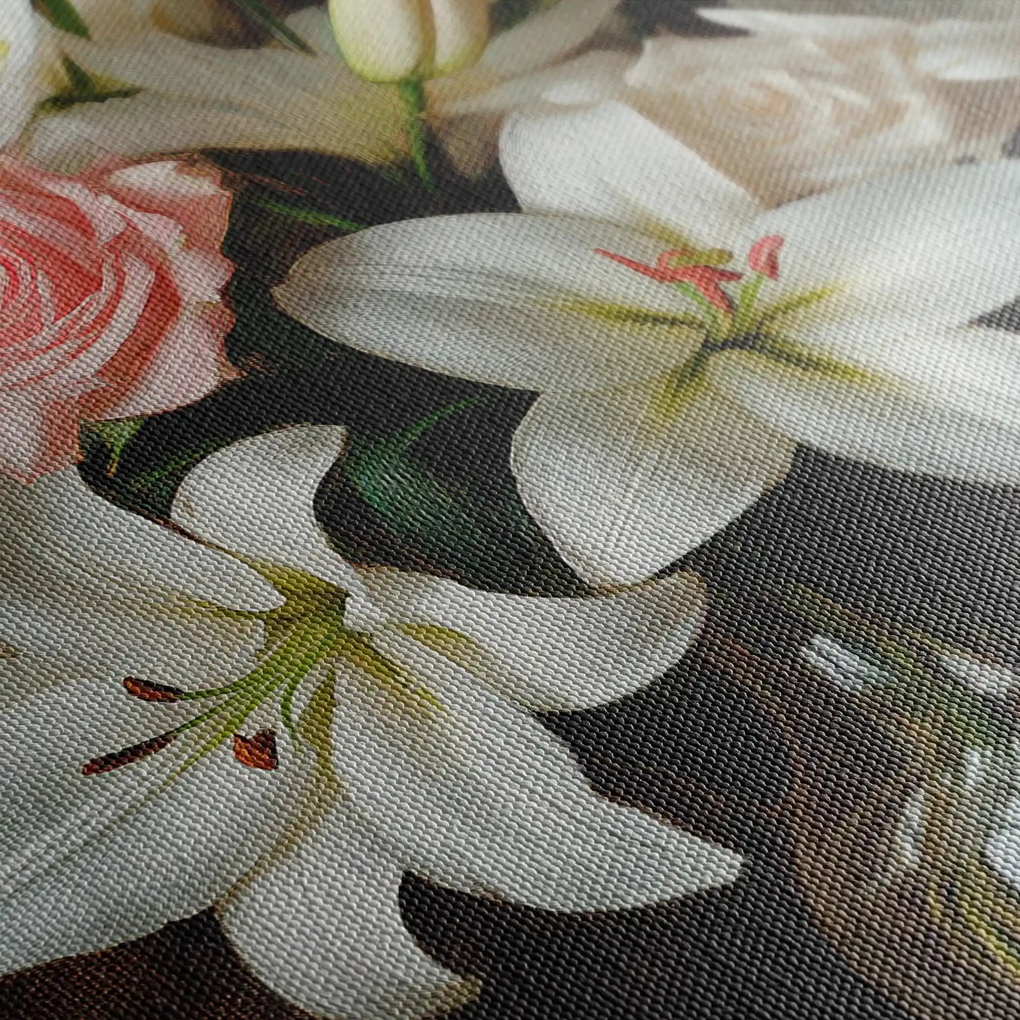 Floral 1226 Canvas Art 60 x 40 cm / Black