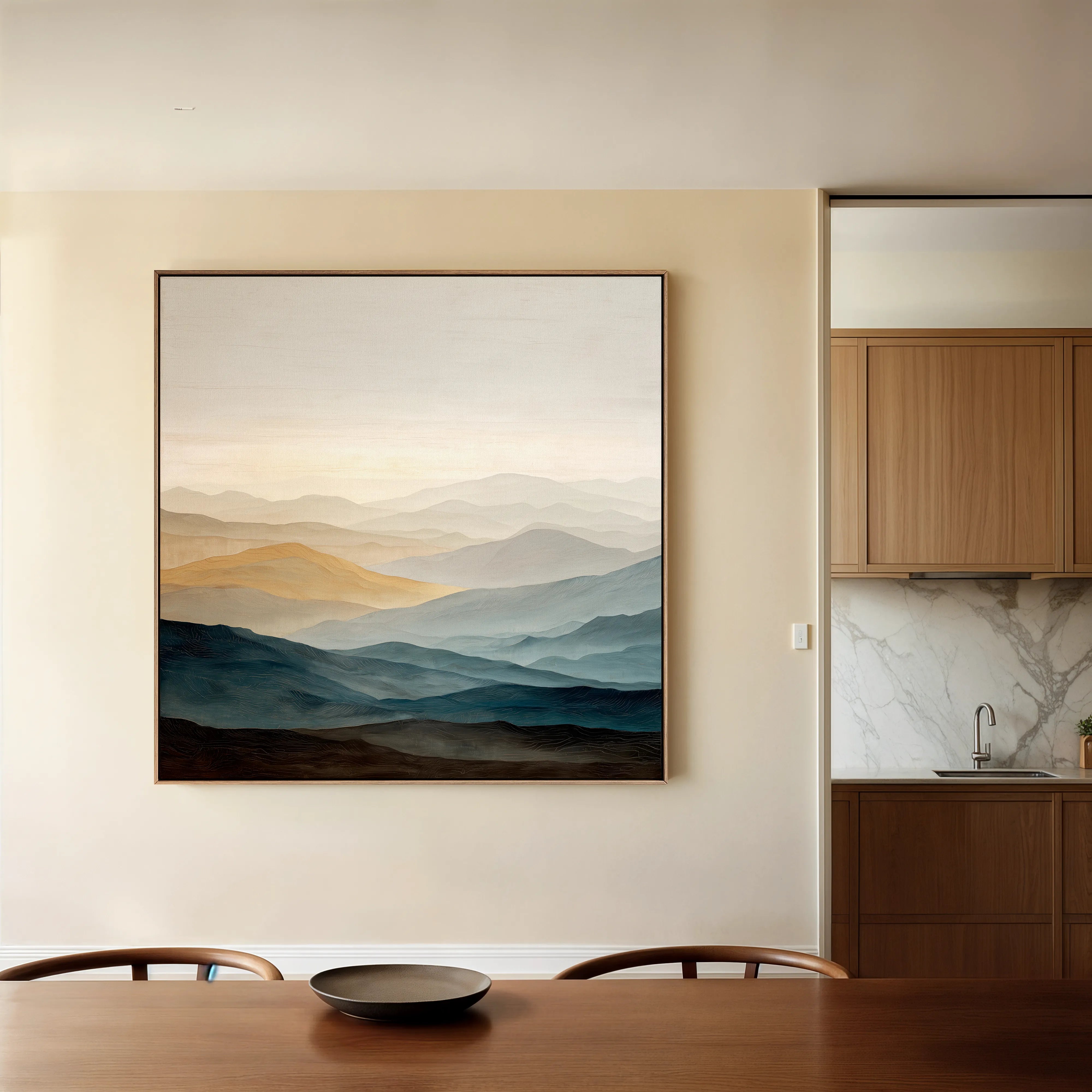 Abstract 1227 Canvas Art 16" x 16" / 40 x 40 cm / Black