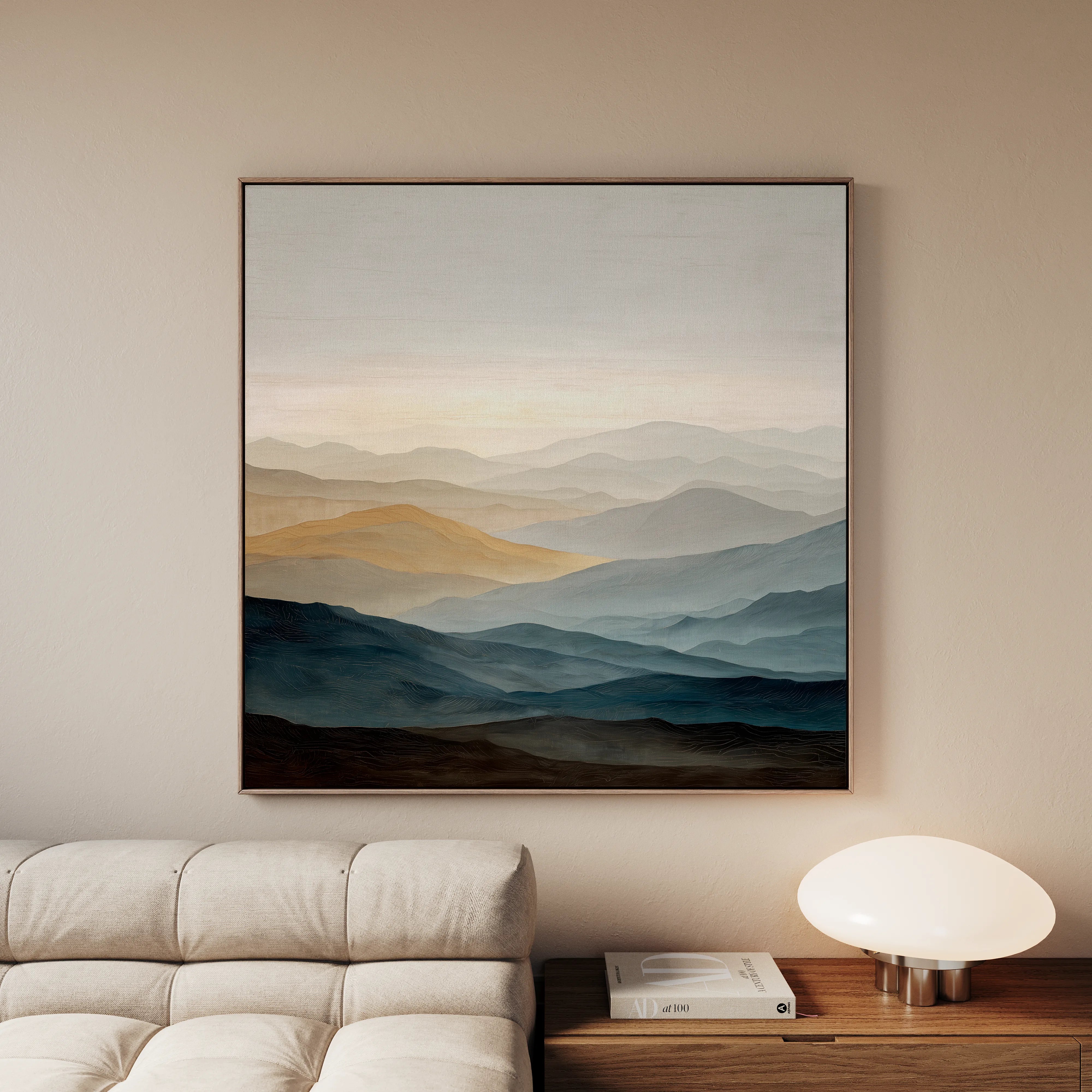 Abstract 1227 Canvas Art 16" x 16" / 40 x 40 cm / Black