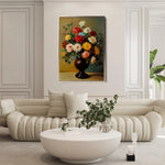 Floral 1227 Canvas Art 18" x 24" / 45 x 60 cm / Black