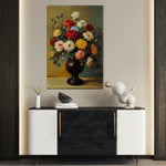 Floral 1227 Canvas Art 18" x 24" / 45 x 60 cm / Black