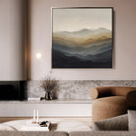 Abstract 1228 Canvas Art 16" x 16" / 40 x 40 cm / Black