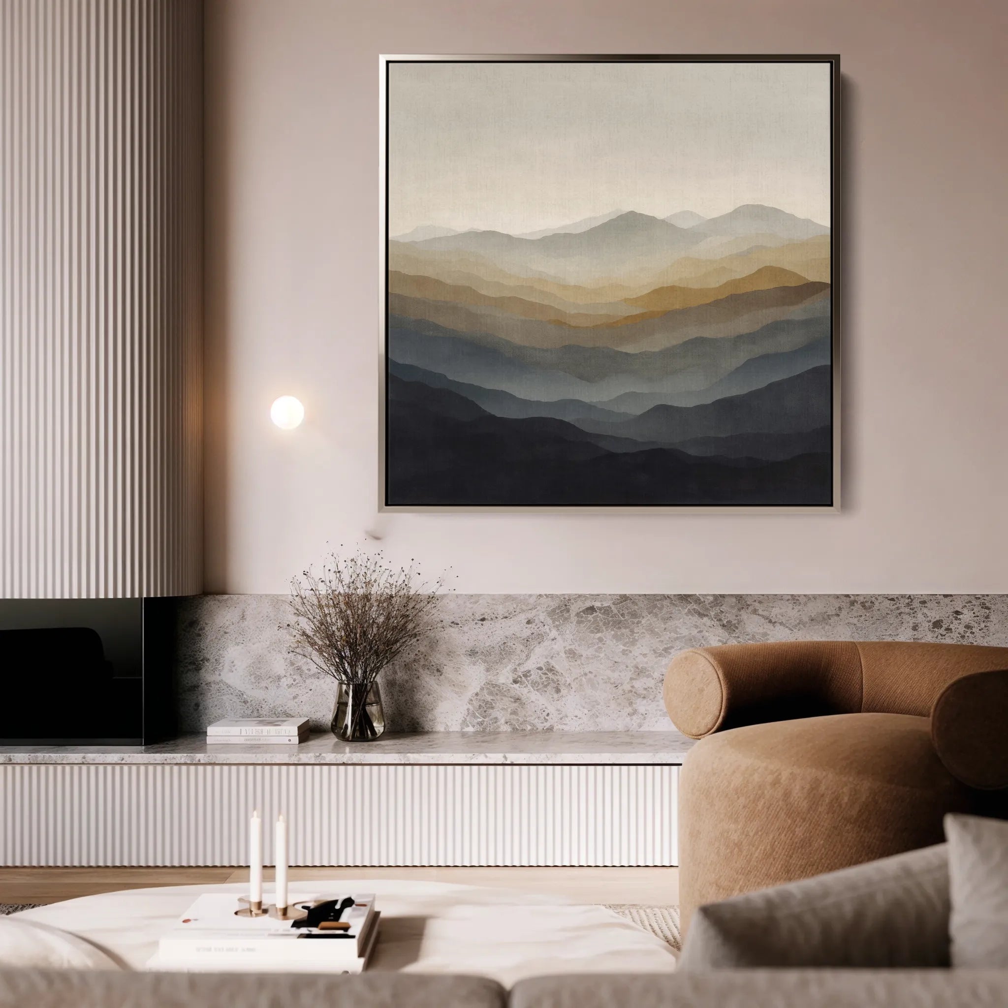 Abstract 1228 Canvas Art 16" x 16" / 40 x 40 cm / Black