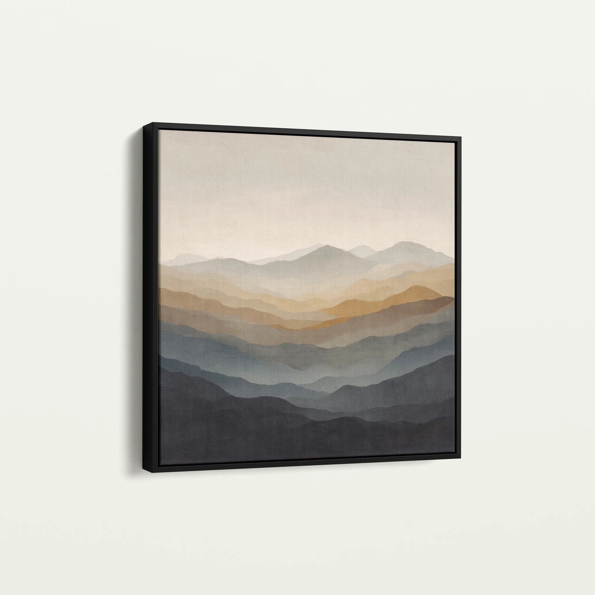 Abstract 1228 Canvas Art 16" x 16" / 40 x 40 cm / Black