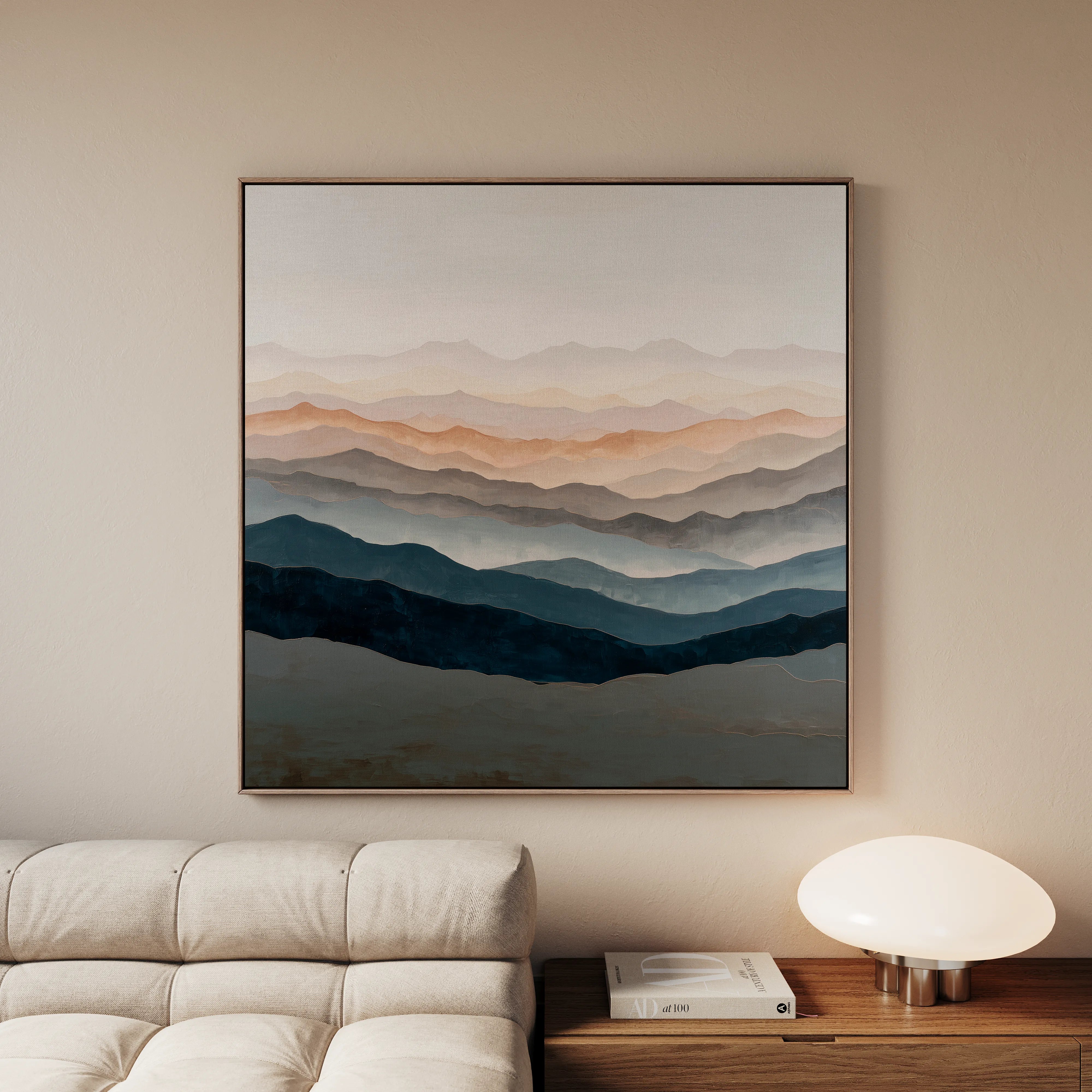Abstract 1229 Canvas Art 16" x 16" / 40 x 40 cm / Black