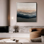 Abstract 1229 Canvas Art 16" x 16" / 40 x 40 cm / Black