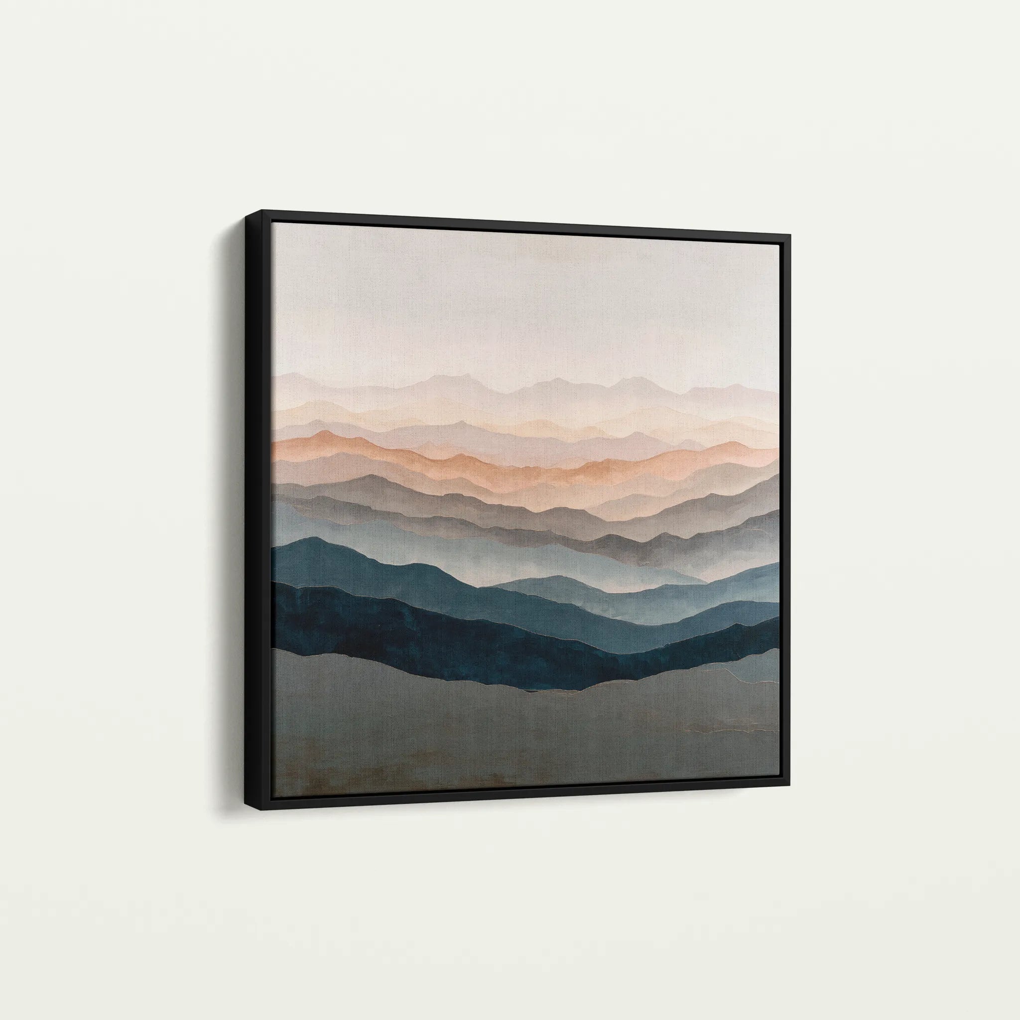 Abstract 1229 Canvas Art 16" x 16" / 40 x 40 cm / Black