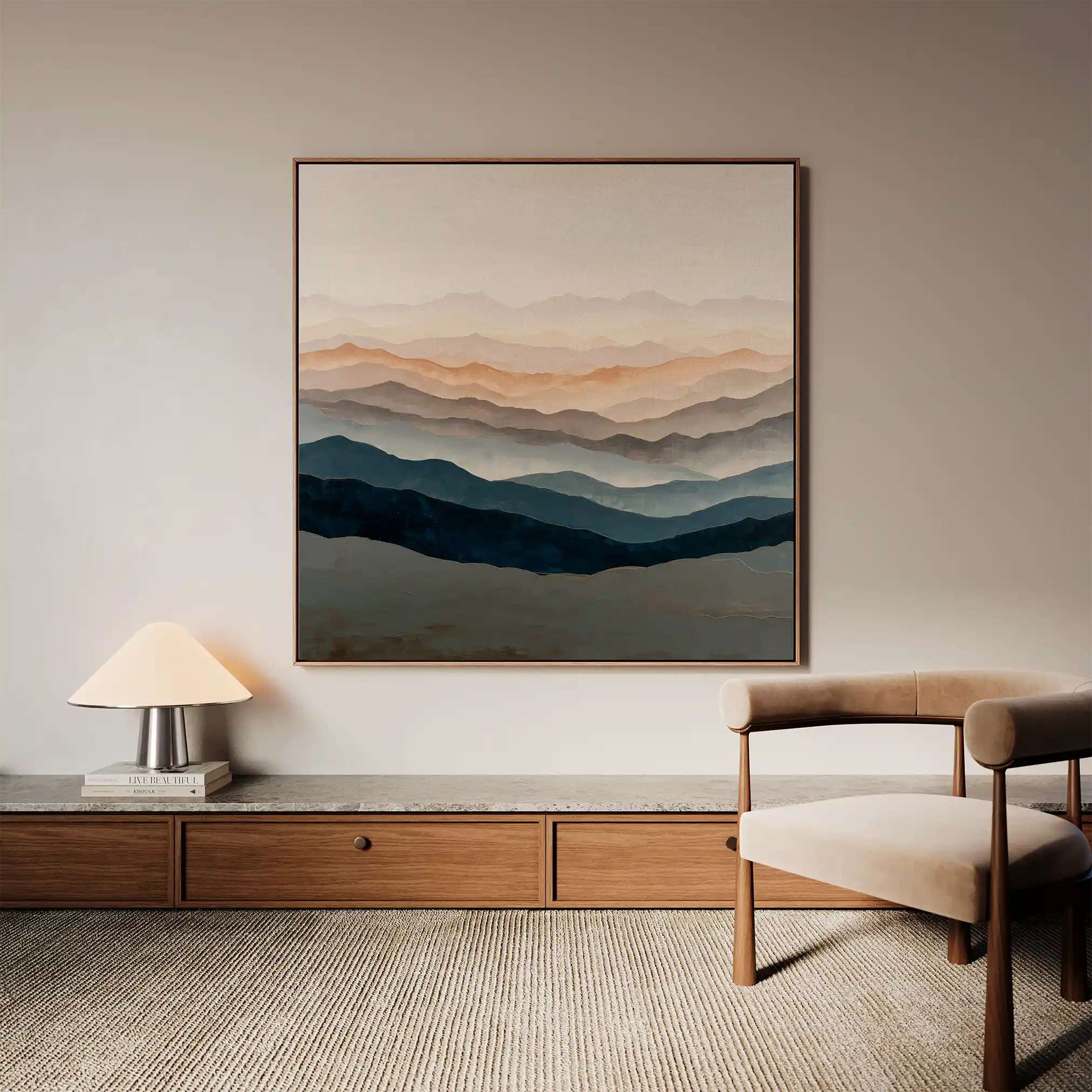 Abstract 1229 Canvas Art 60 x 60 cm / Black
