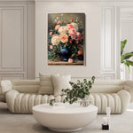 Floral 1229 Canvas Art 18" x 24" / 45 x 60 cm / Black
