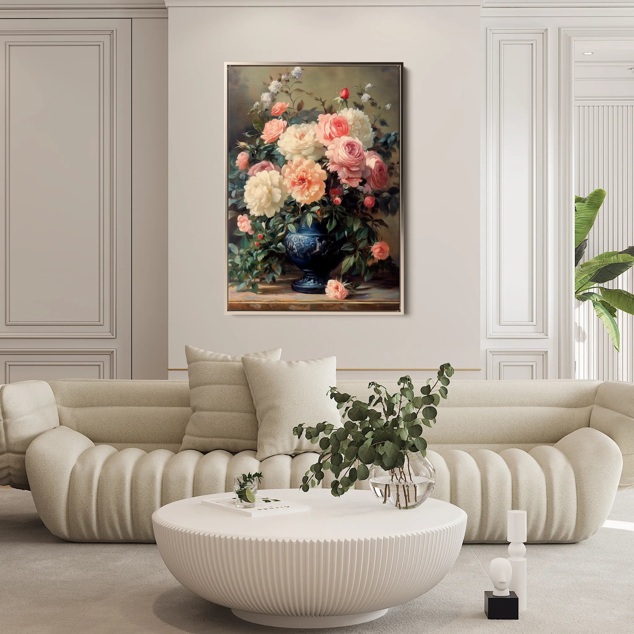 Floral 1229 Canvas Art 18" x 24" / 45 x 60 cm / Black