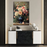 Floral 1229 Canvas Art 18" x 24" / 45 x 60 cm / Black