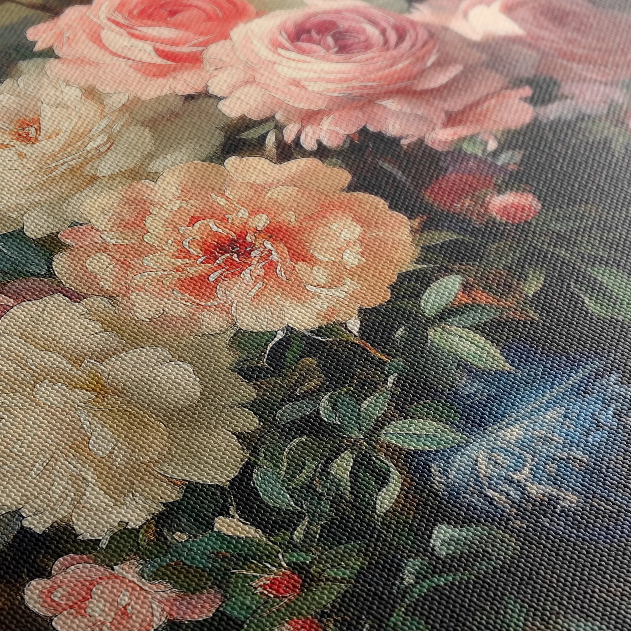 Floral 1229 Canvas Art 18" x 24" / 45 x 60 cm / Black