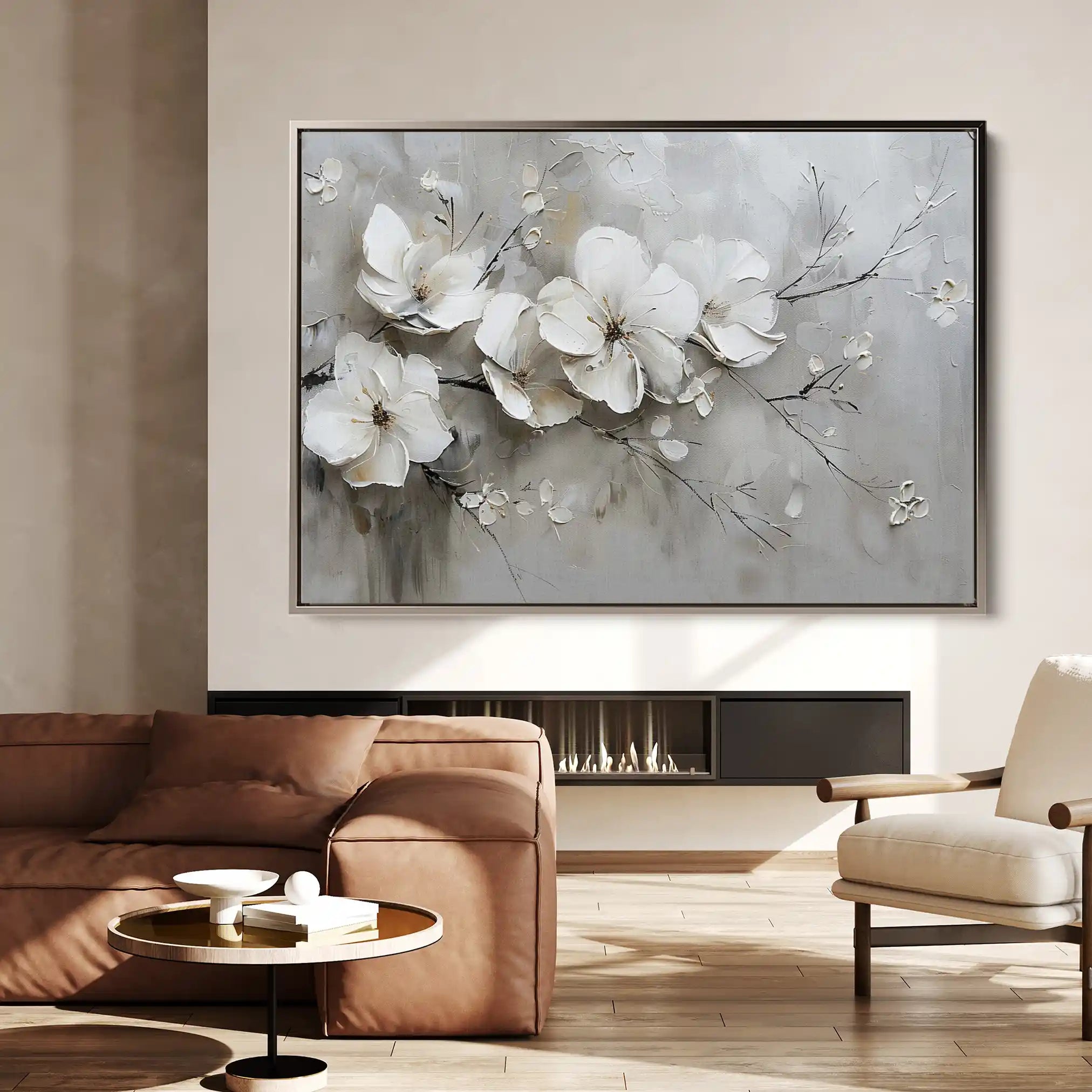 Floral 123 Canvas Art 18" x 24" / 45 x 60 cm / Black