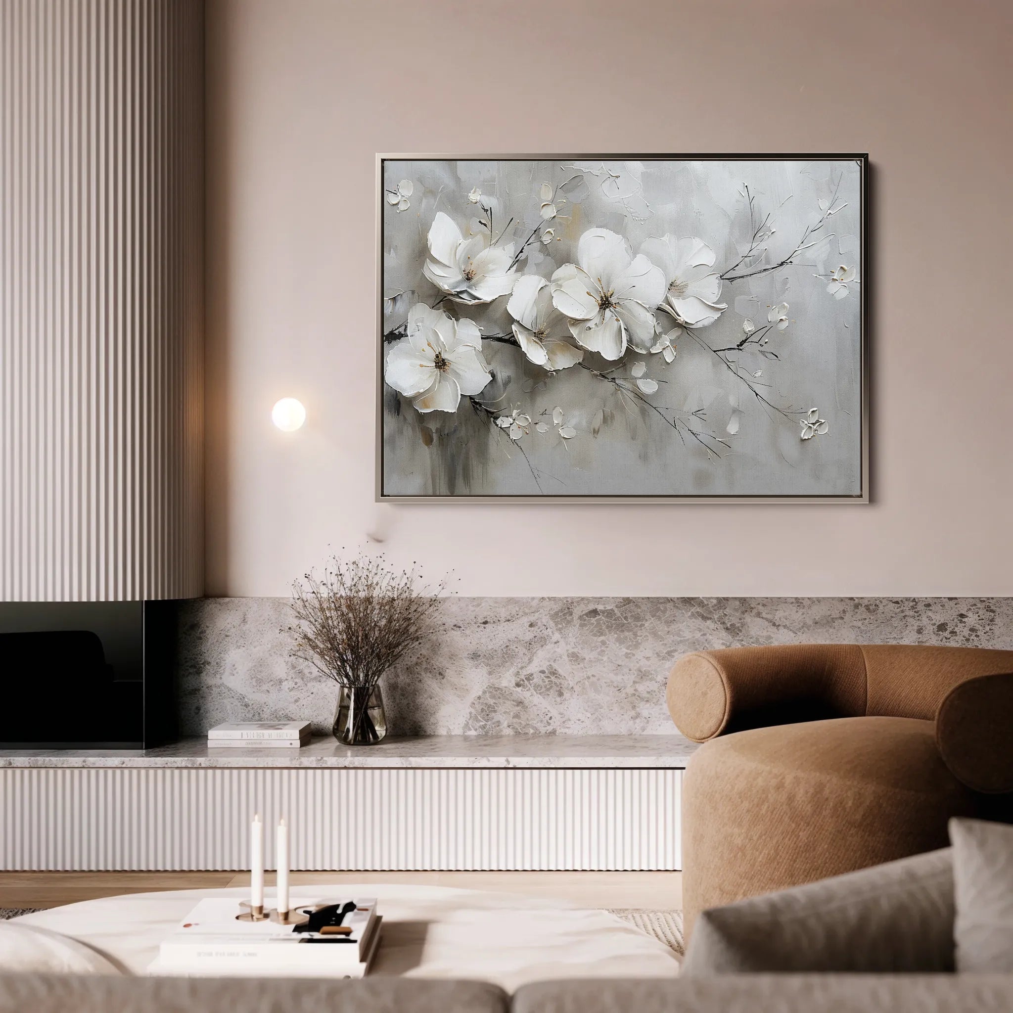 Floral 123 Canvas Art 18" x 24" / 45 x 60 cm / Black