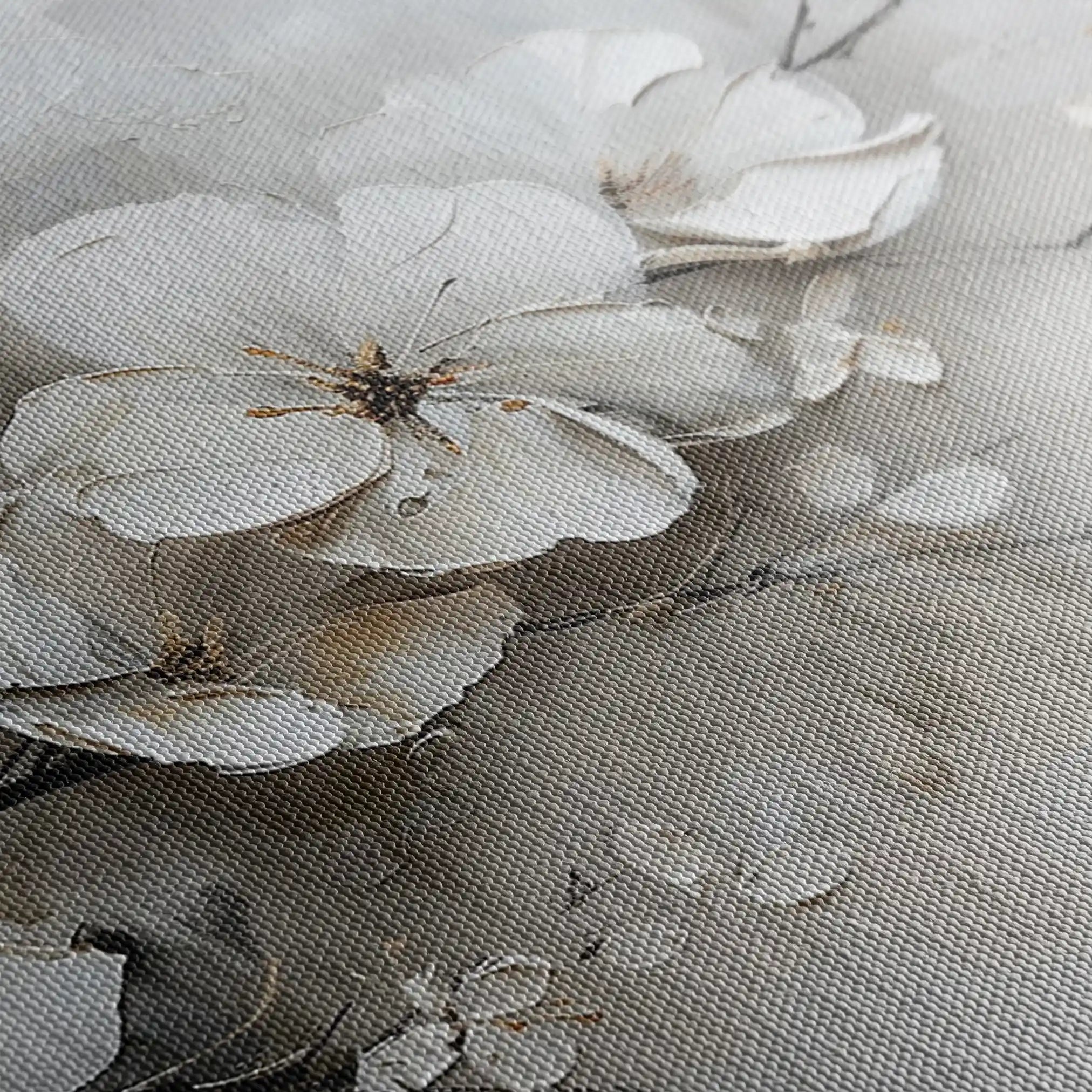 Floral 123 Canvas Art 18" x 24" / 45 x 60 cm / Black