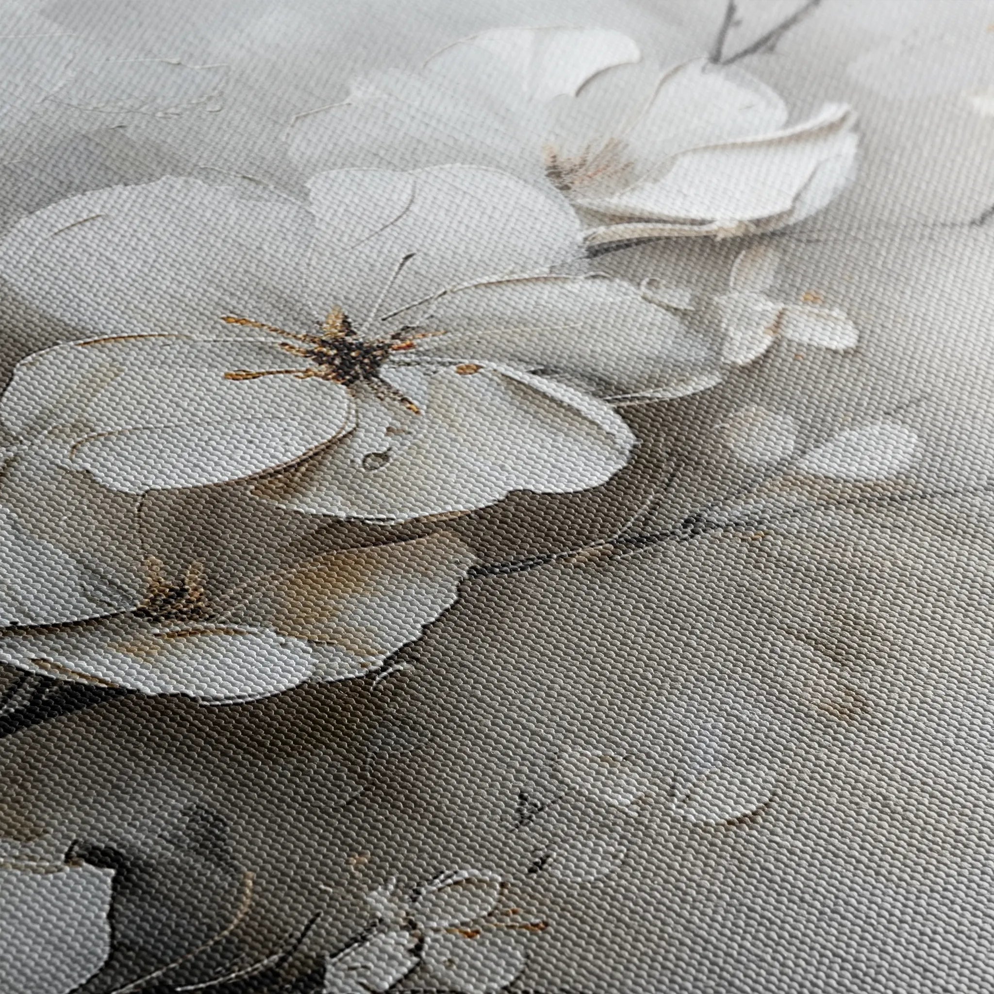 Floral 123 Canvas Art 18" x 24" / 45 x 60 cm / Black