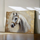 Horses 123 Canvas Art 18" x 24" / 45 x 60 cm / Black
