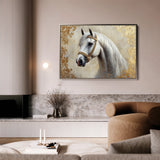 Horses 123 Canvas Art 18" x 24" / 45 x 60 cm / Black