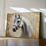 Horses 123 Canvas Art 60 x 40 cm / Black