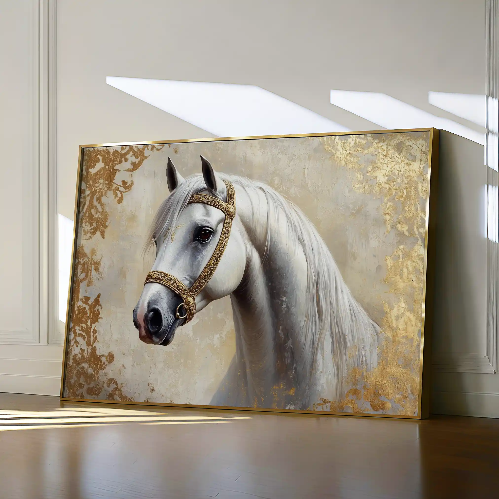Horses 123 Canvas Art 60 x 40 cm / Black