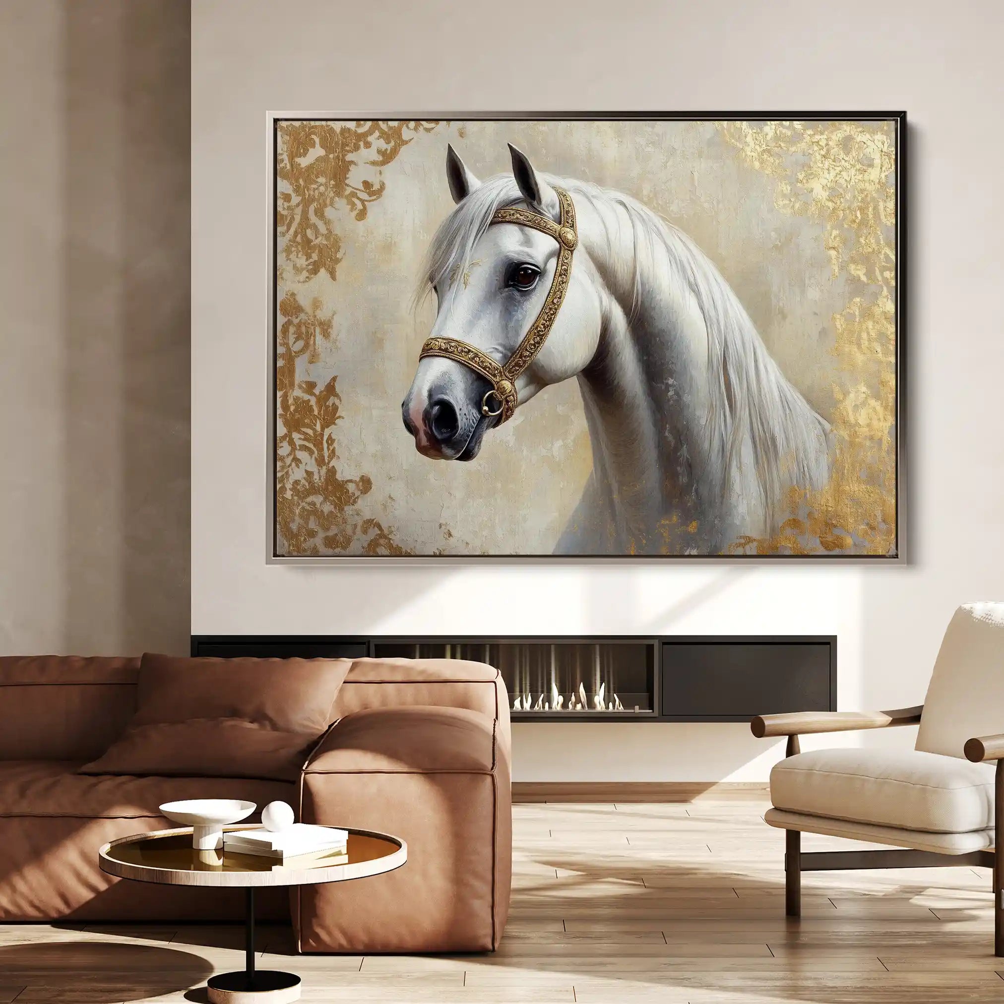 Horses 123 Canvas Art 60 x 40 cm / Black
