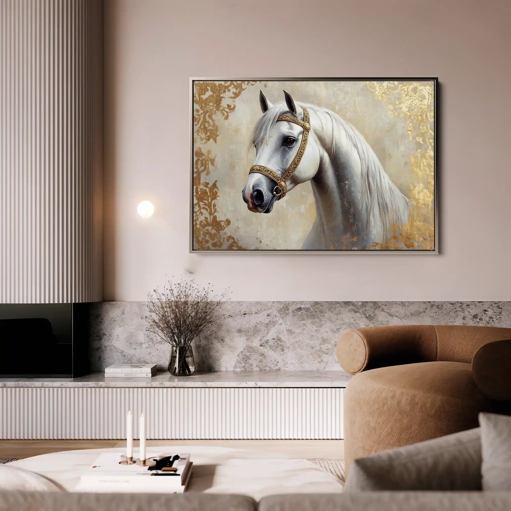Horses 123 Canvas Art 60 x 40 cm / Black