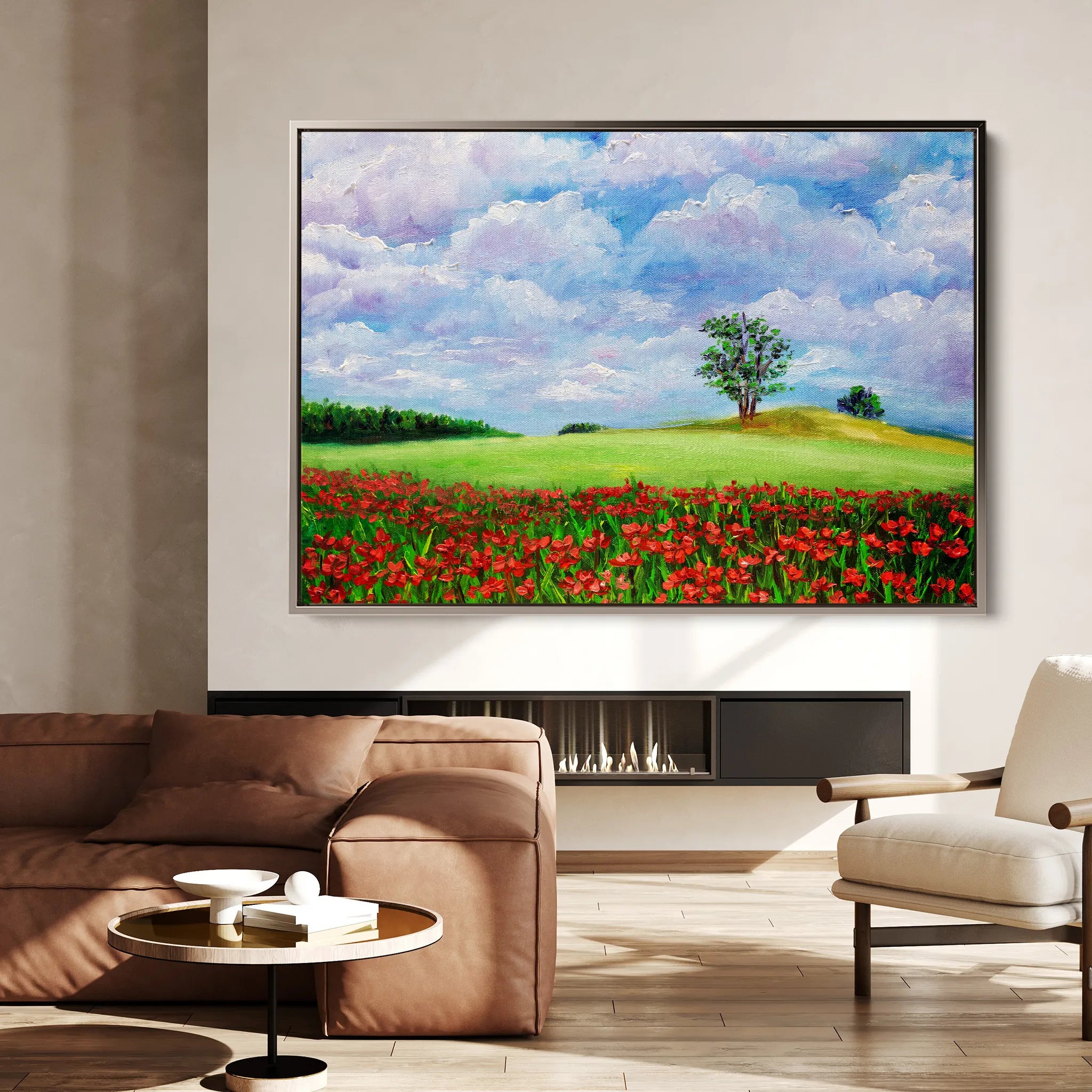 Landscape 123 Canvas Art 18" x 24" / 45 x 60 cm / Black
