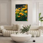 Floral 1230 Canvas Art 18" x 24" / 45 x 60 cm / Black