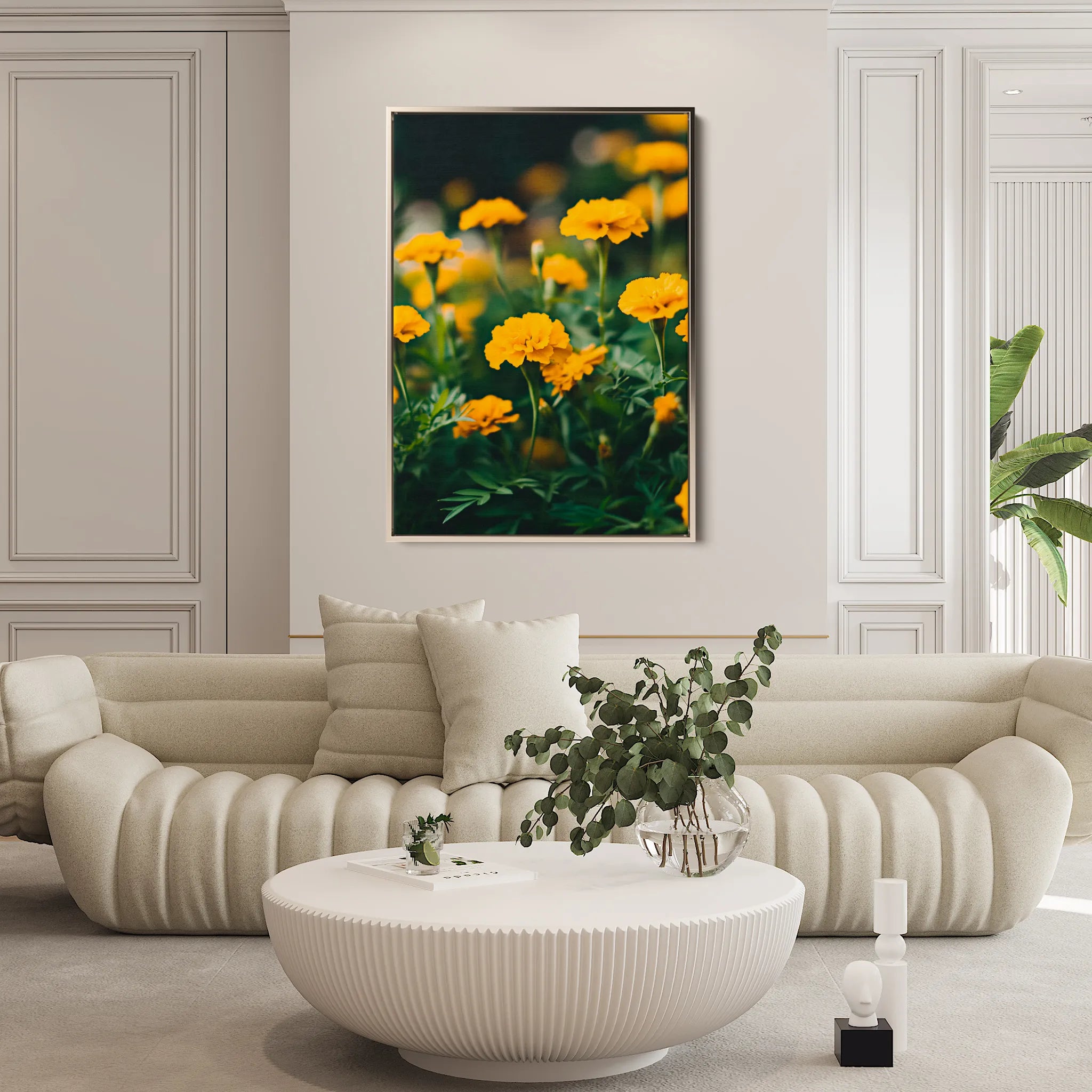 Floral 1230 Canvas Art 18" x 24" / 45 x 60 cm / Black