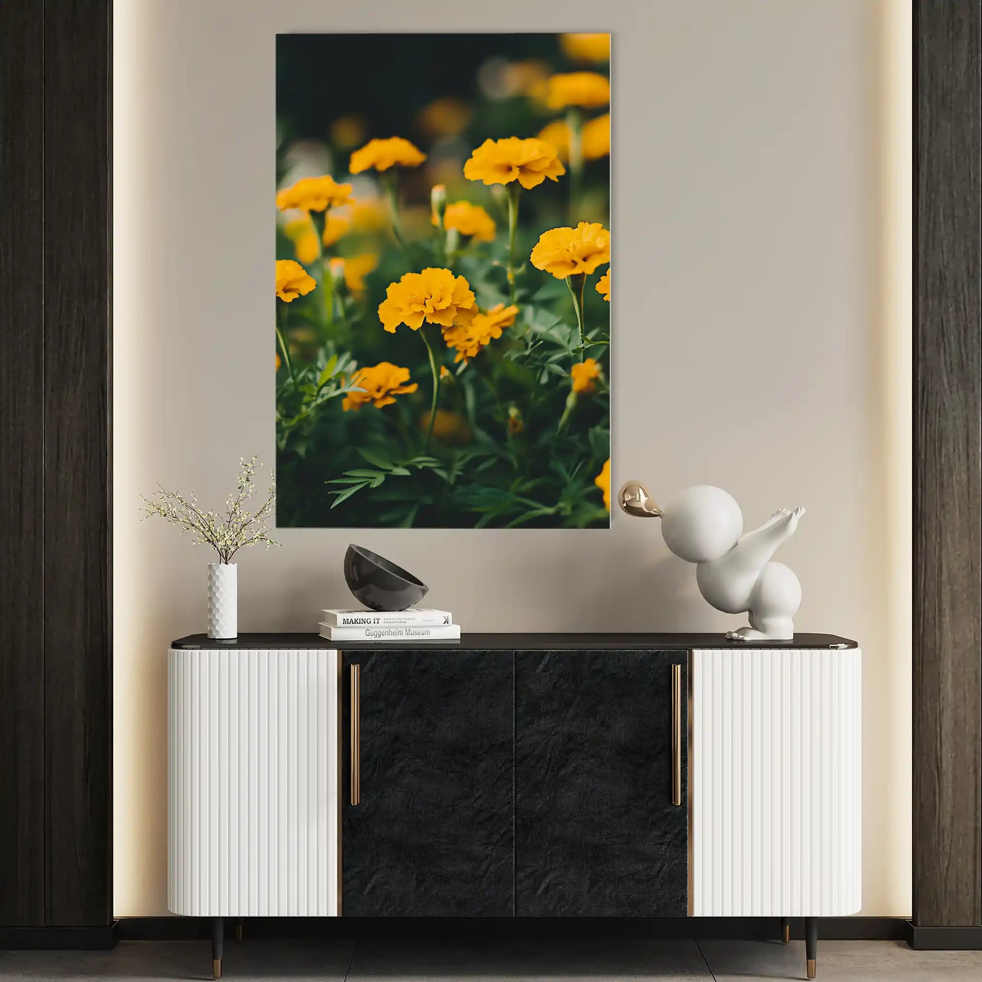 Floral 1230 Canvas Art 60 x 40 cm / Black