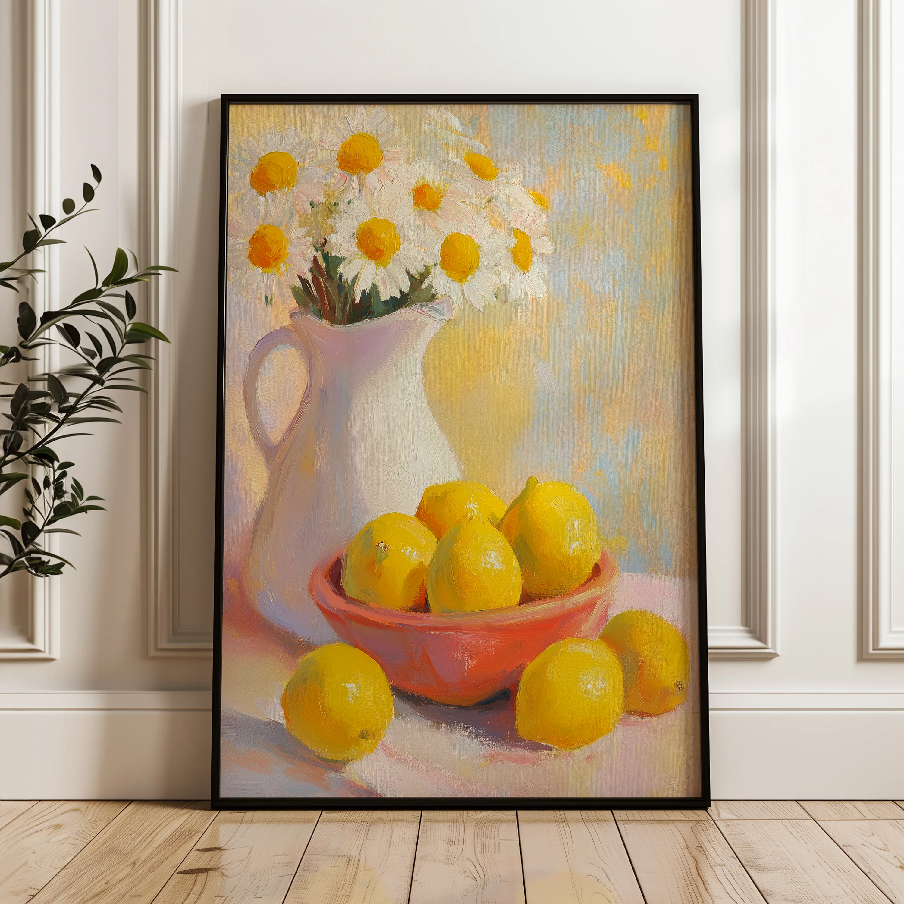 Floral 1232 Canvas Art 18" x 24" / 45 x 60 cm / Black