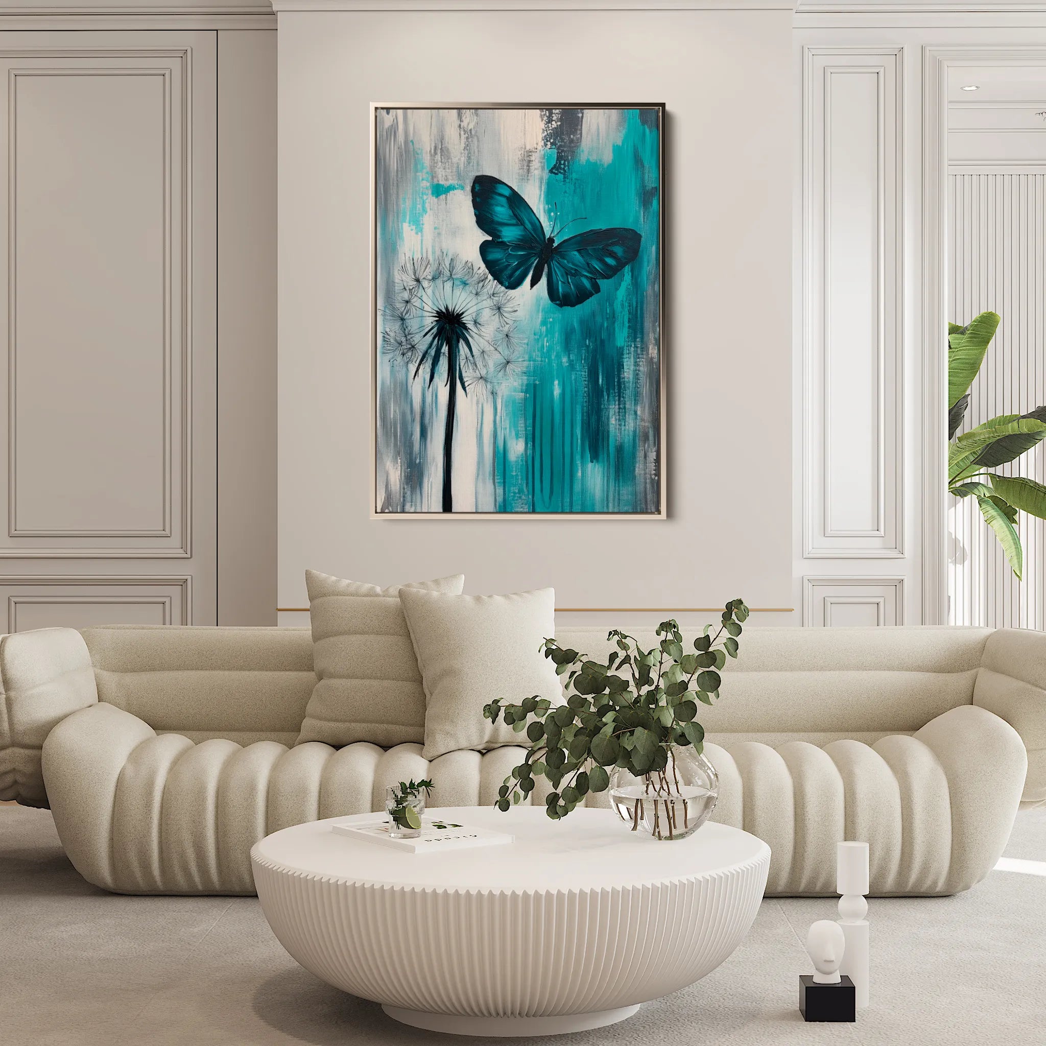 Floral 1233 Canvas Art 18" x 24" / 45 x 60 cm / Black