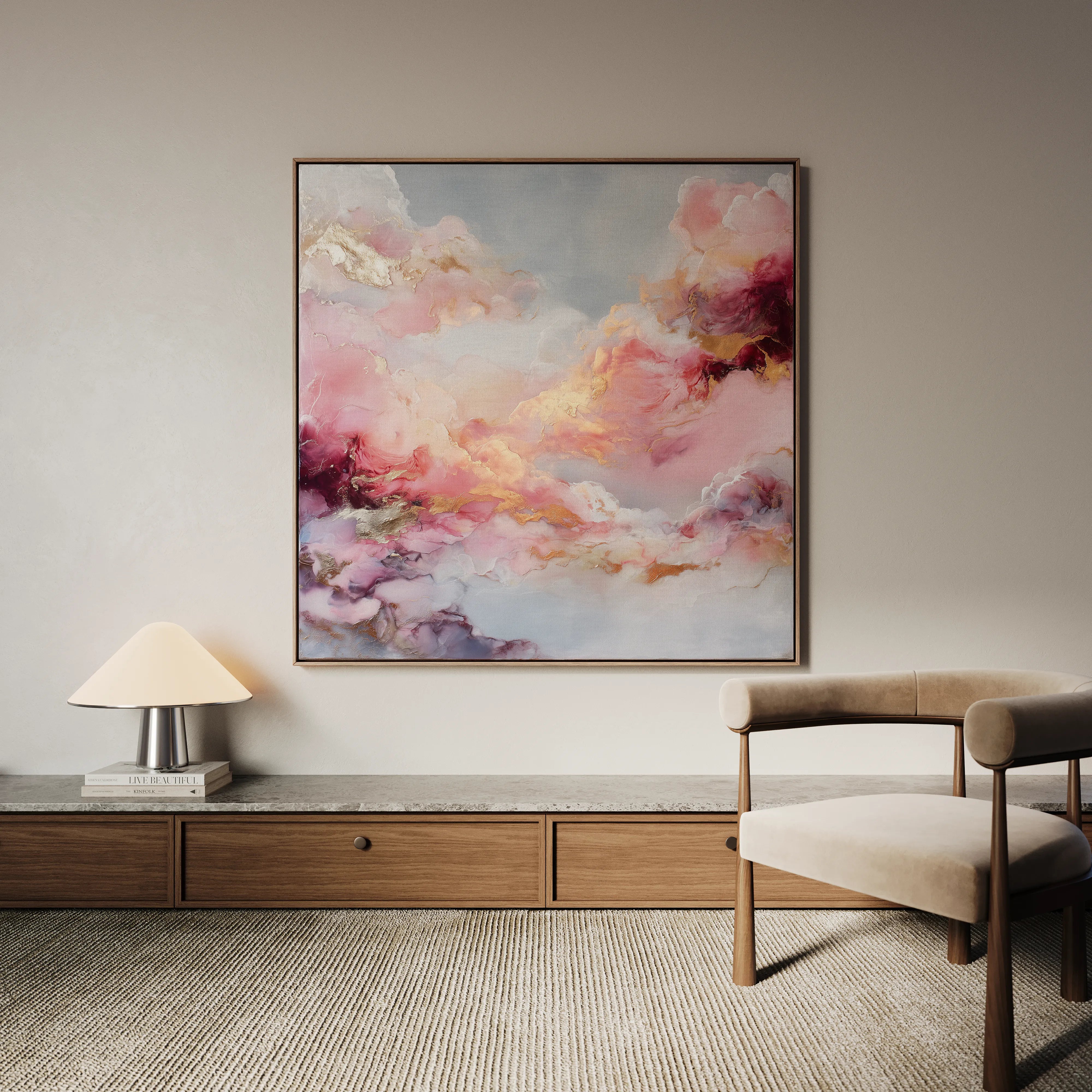 Abstract 1234 Canvas Art 16" x 16" / 40 x 40 cm / Black