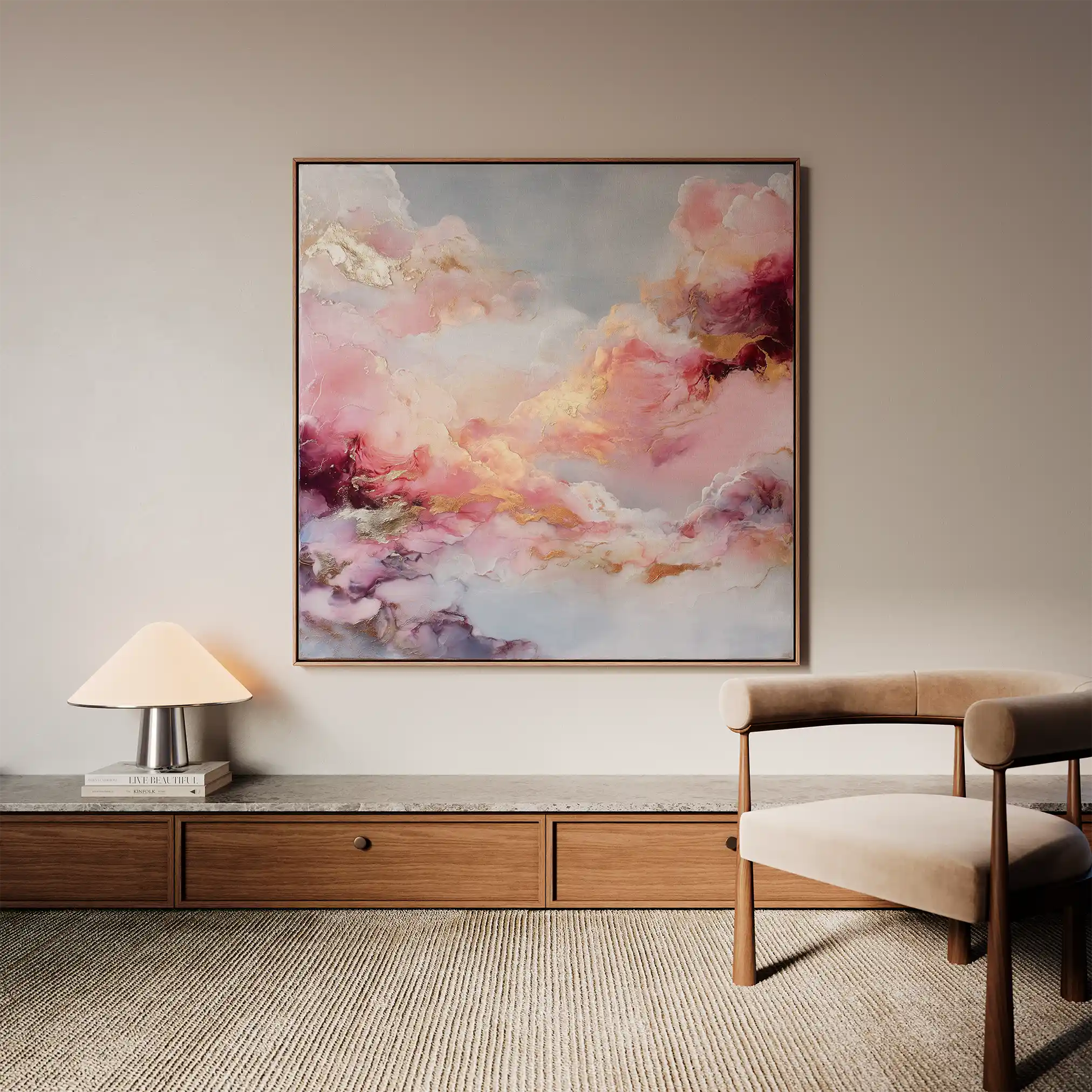 Abstract 1234 Canvas Art 60 x 60 cm / Black