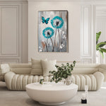 Floral 1234 Canvas Art 18" x 24" / 45 x 60 cm / Black