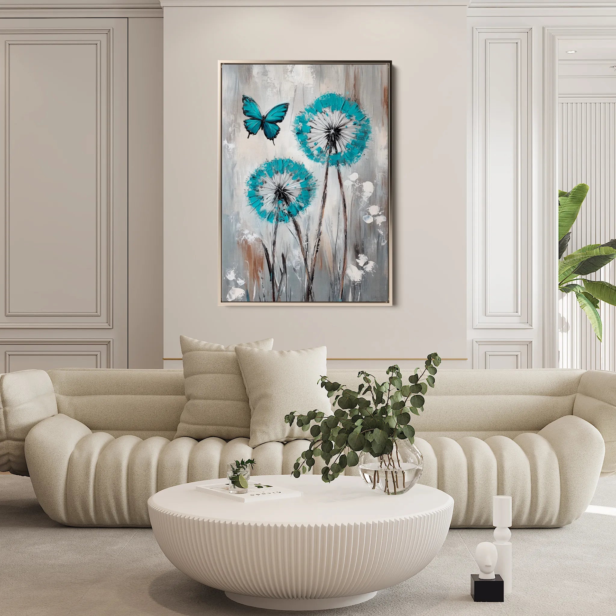 Floral 1234 Canvas Art 18" x 24" / 45 x 60 cm / Black