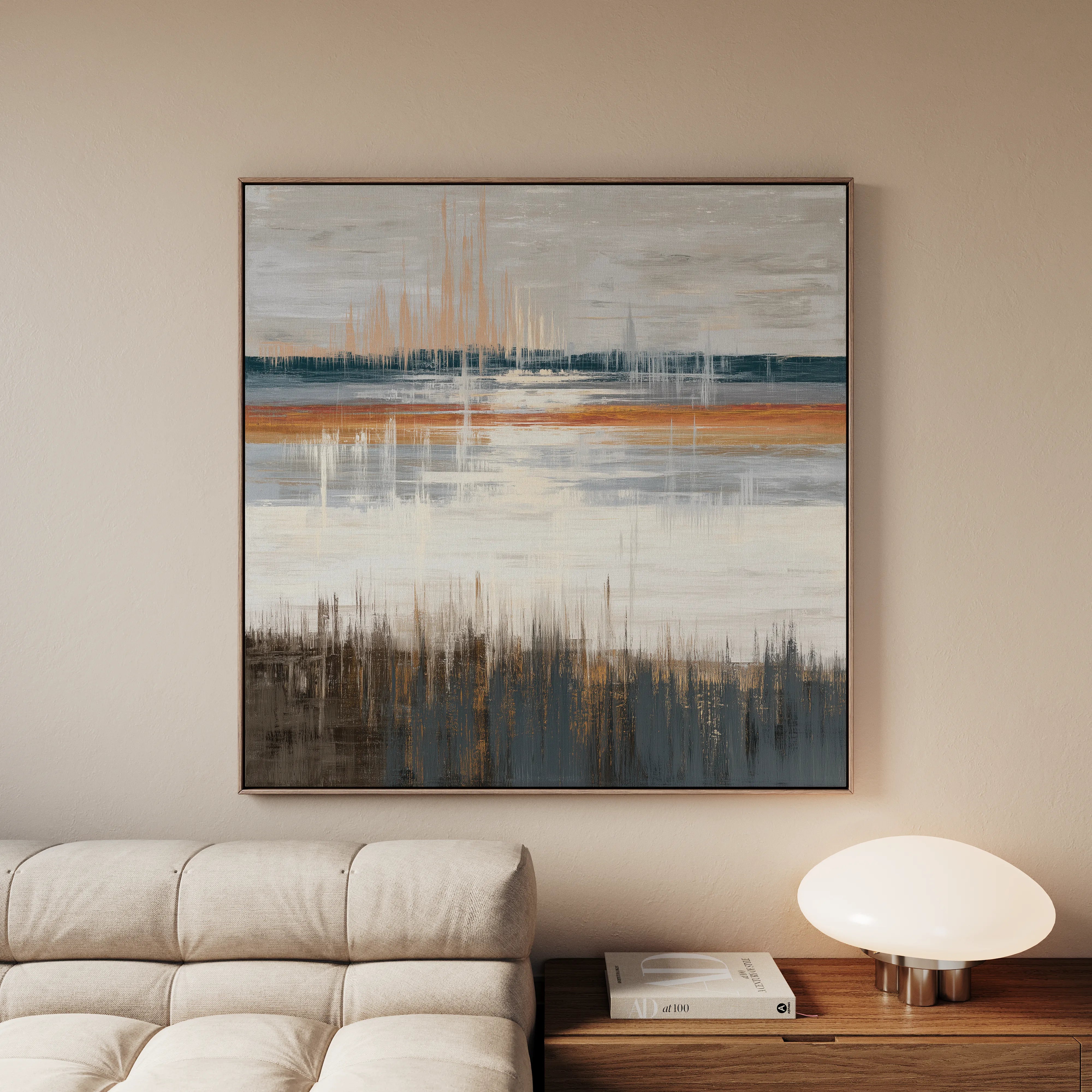 Abstract 1235 Canvas Art 16" x 16" / 40 x 40 cm / Black