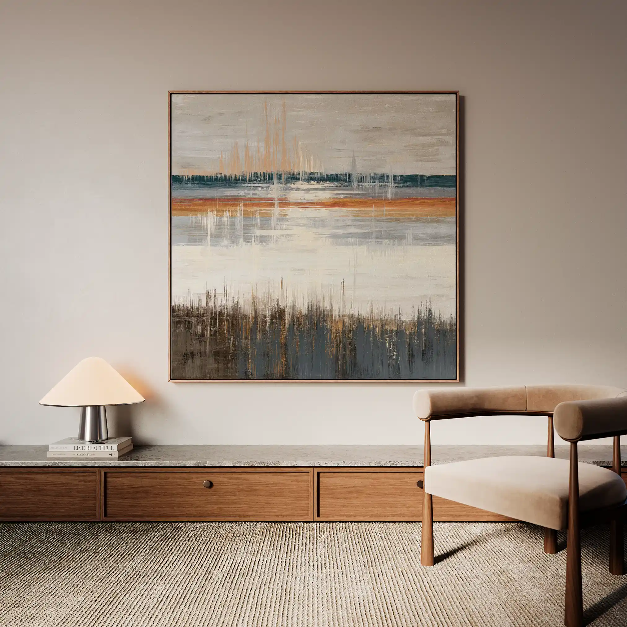 Abstract 1235 Canvas Art 60 x 60 cm / Black