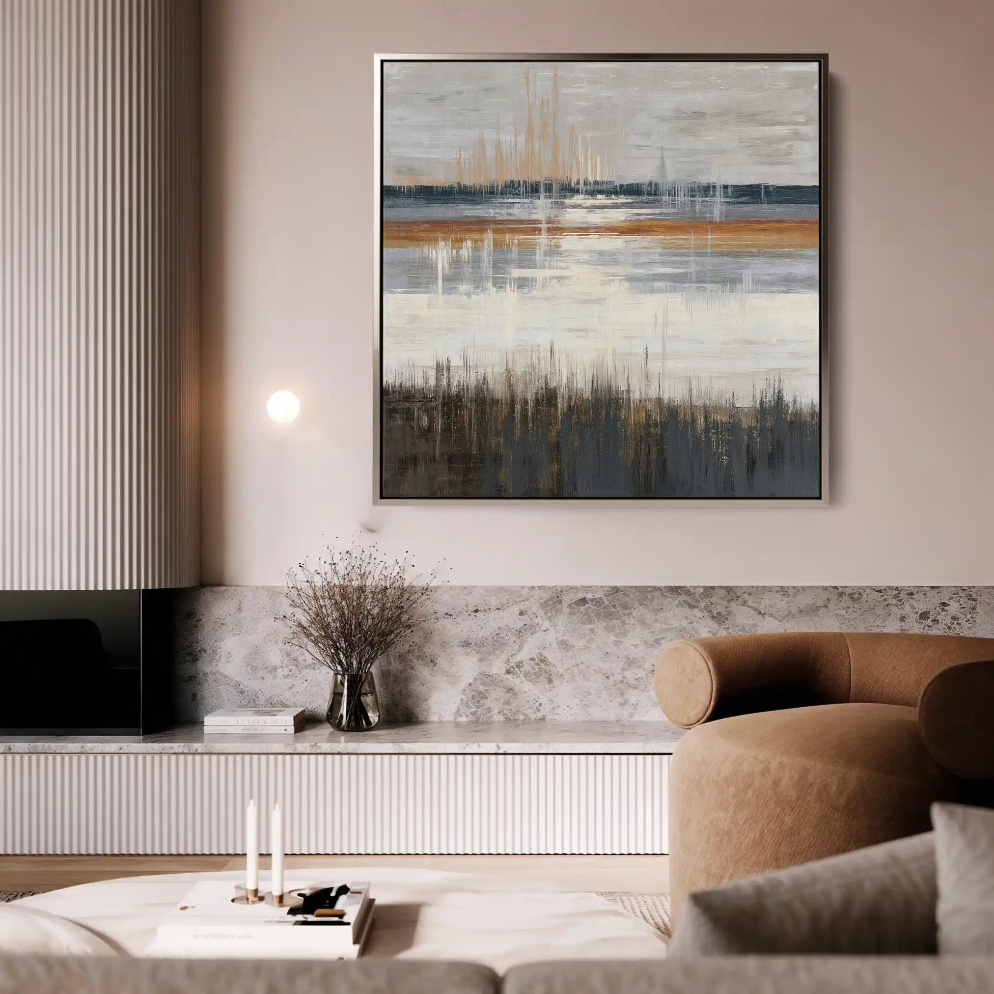 Abstract 1235 Canvas Art 60 x 60 cm / Black