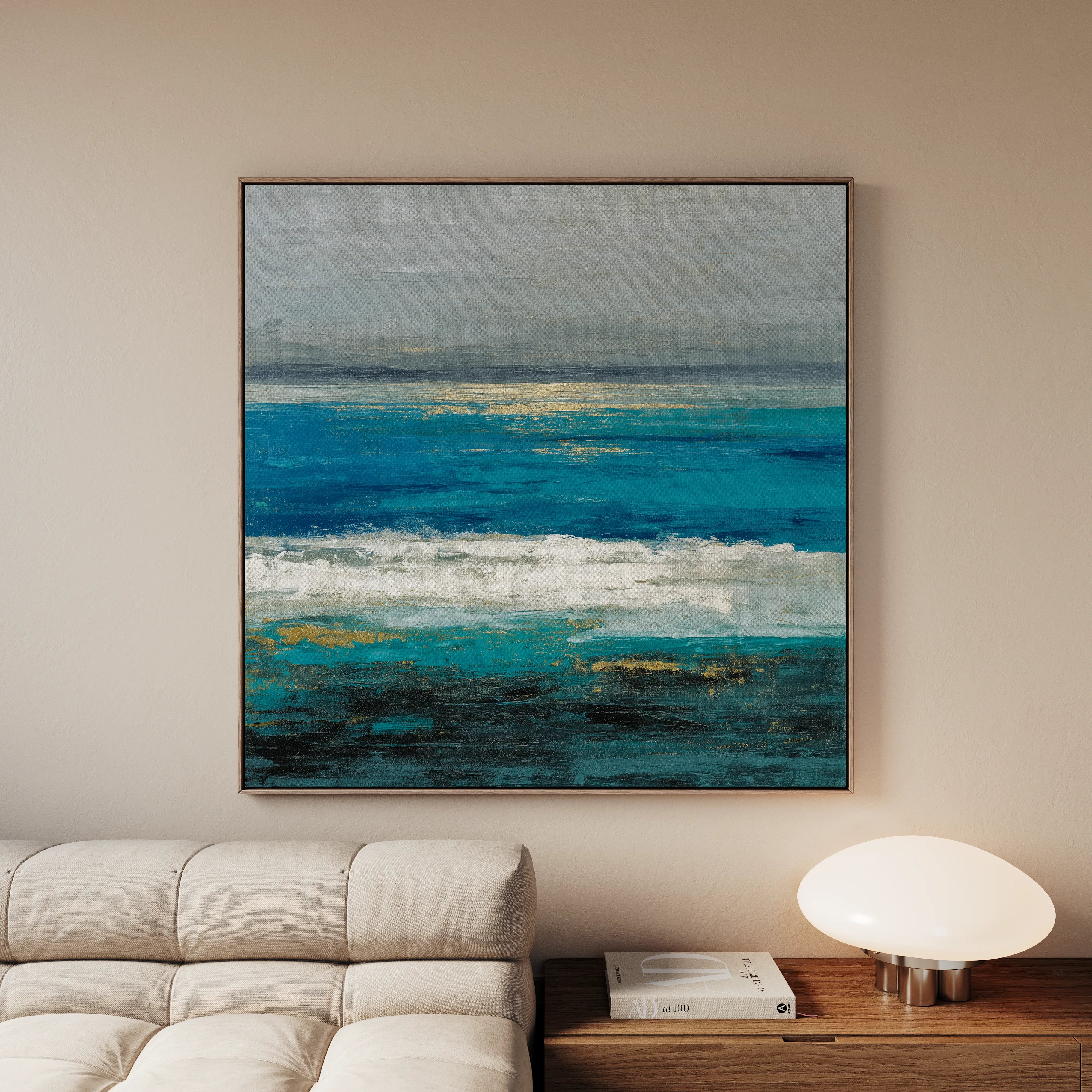 Abstract 1236 Canvas Art 16" x 16" / 40 x 40 cm / Black