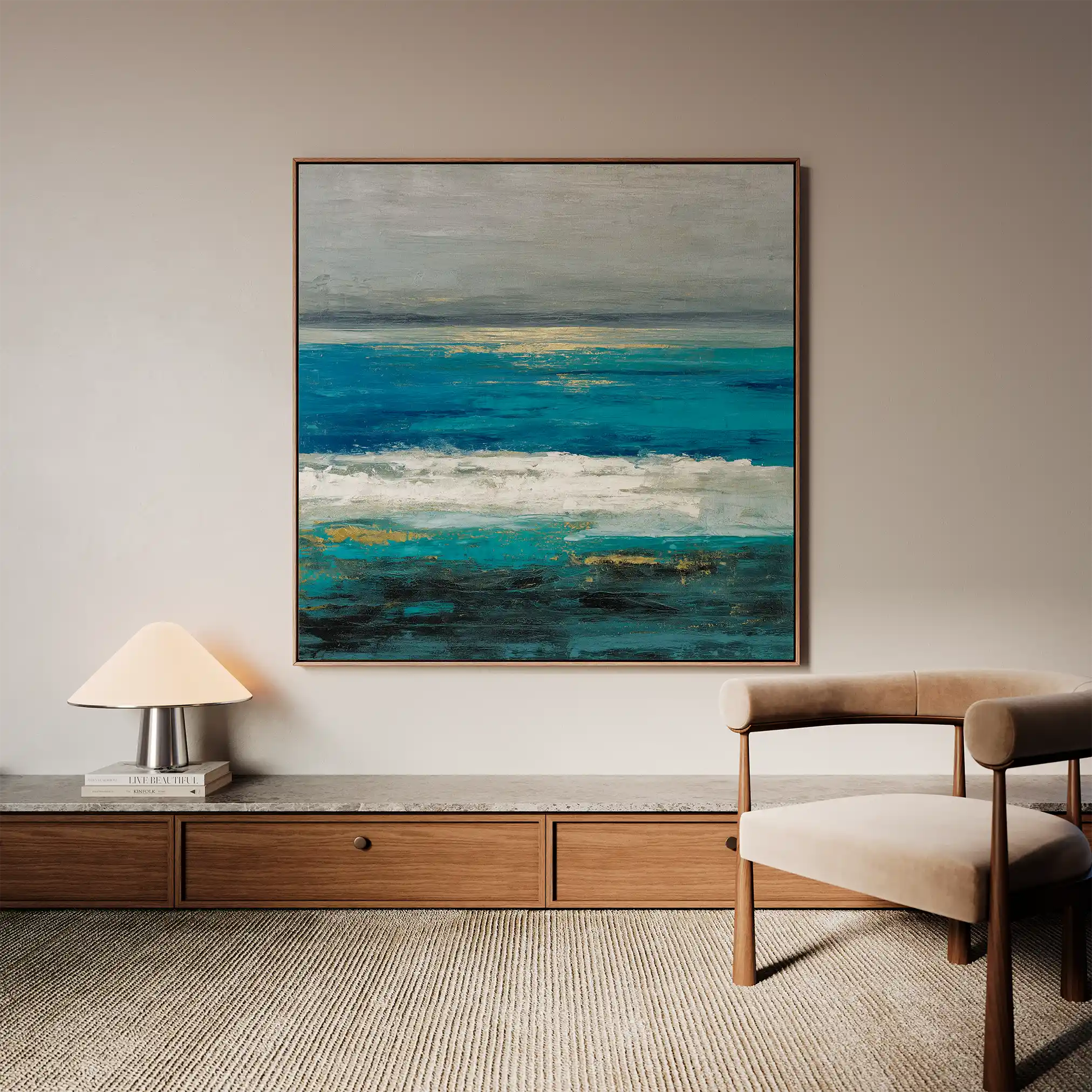 Abstract 1236 Canvas Art 60 x 60 cm / Black