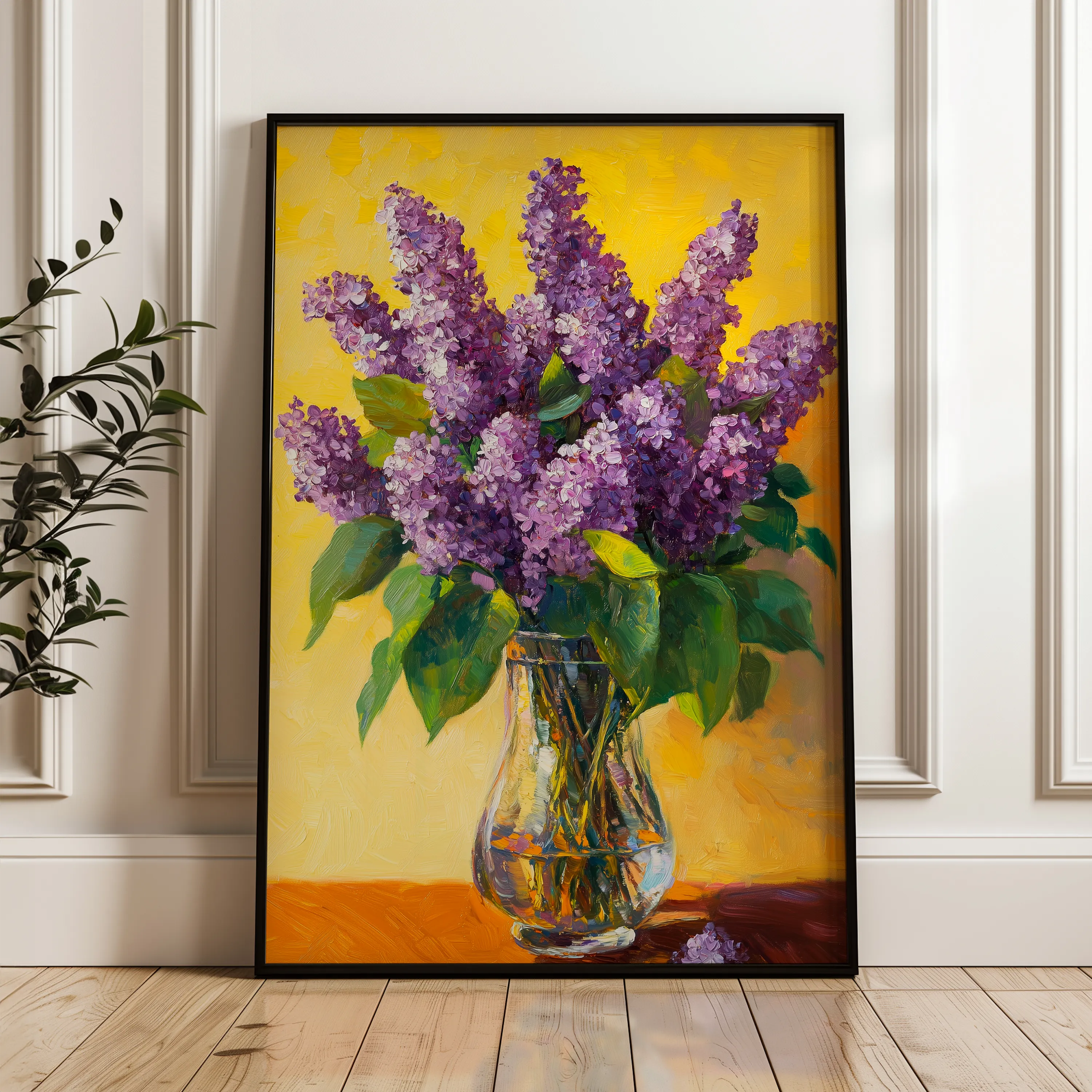 Floral 1236 Canvas Art 18" x 24" / 45 x 60 cm / Black