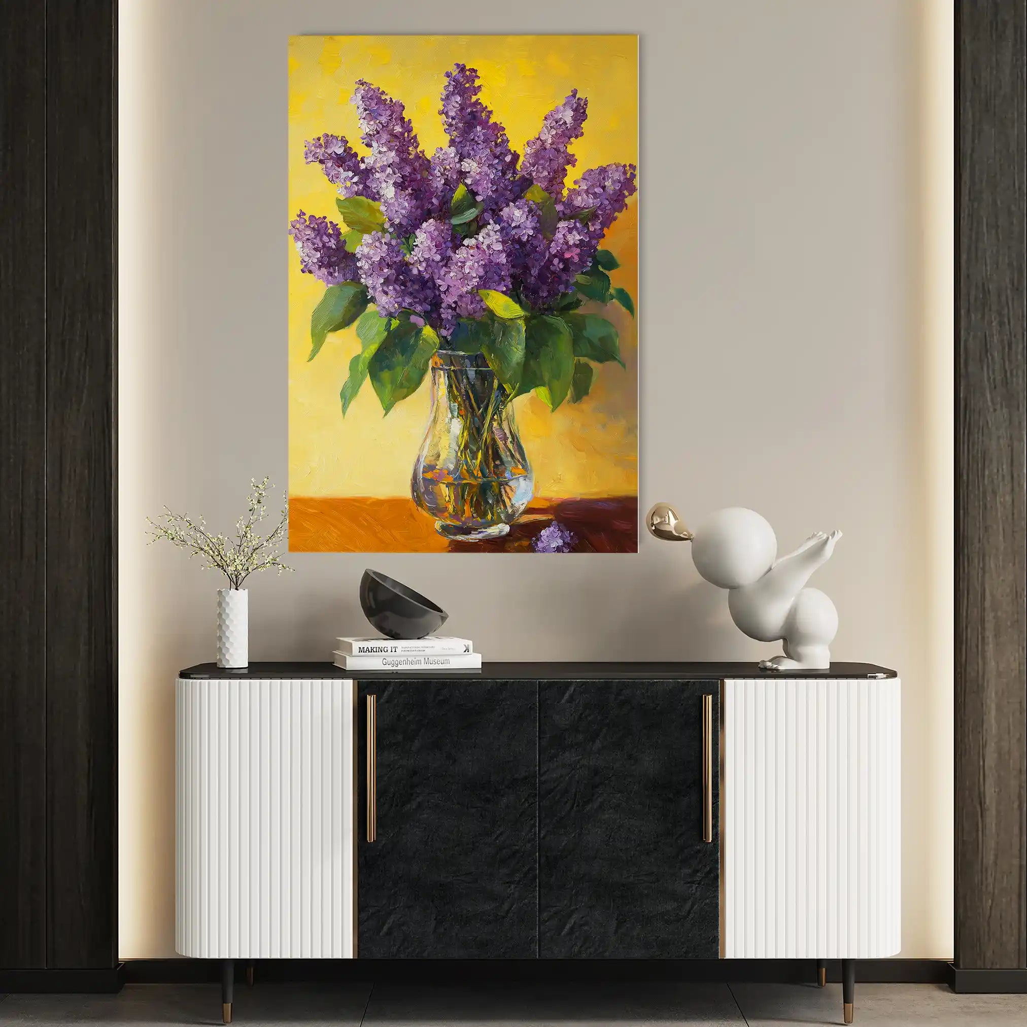 Floral 1236 Canvas Art 60 x 40 cm / Black
