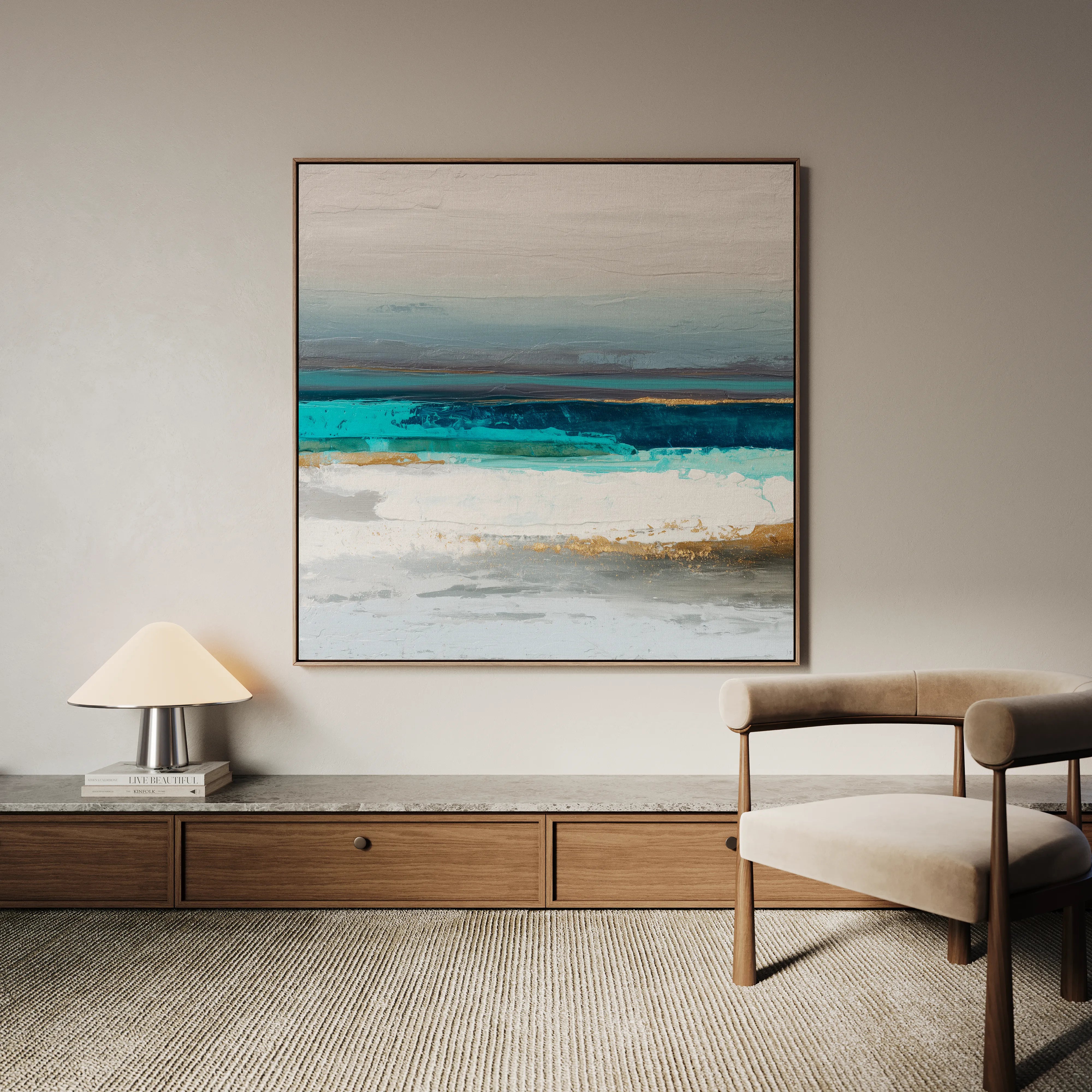 Abstract 1237 Canvas Art 16" x 16" / 40 x 40 cm / Black