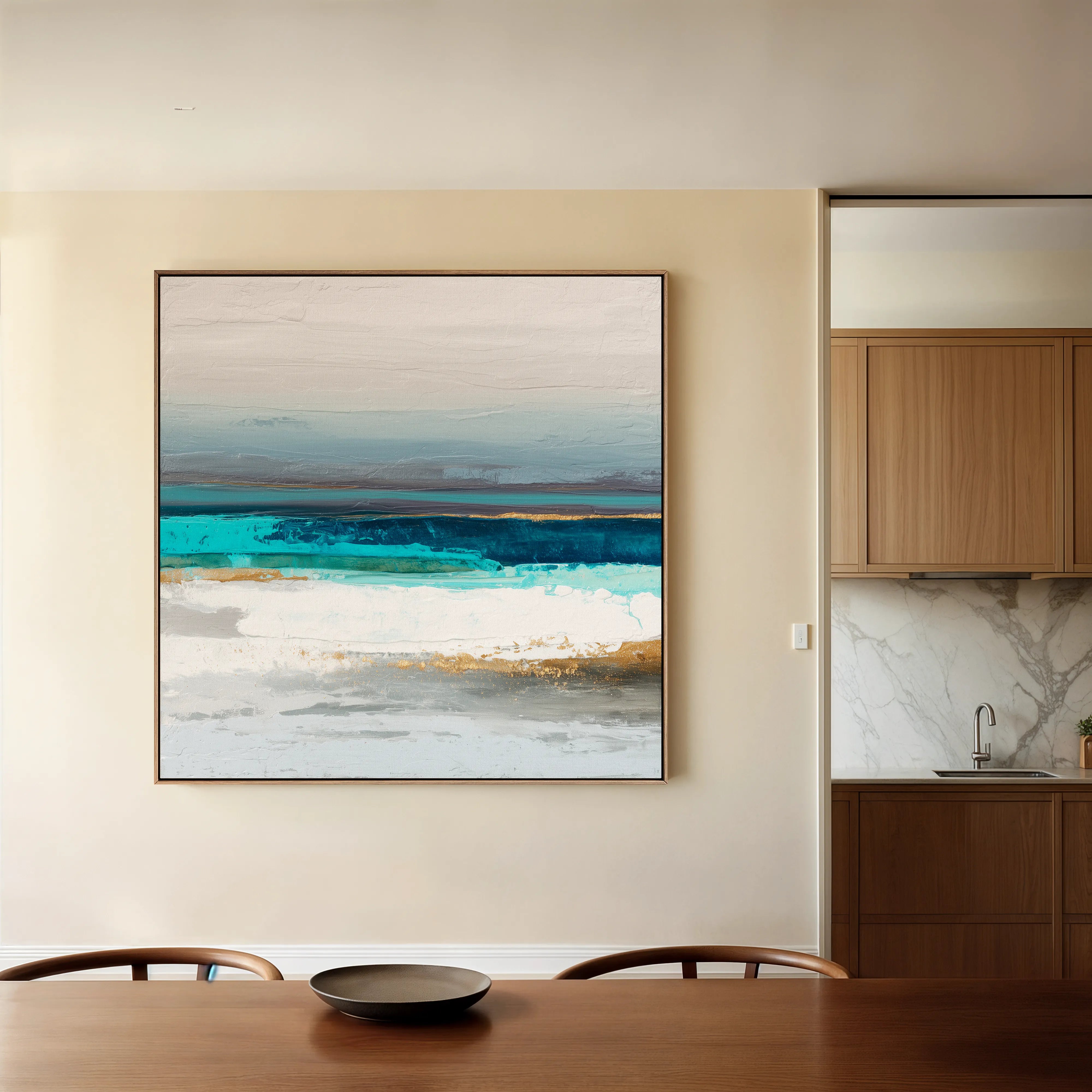 Abstract 1237 Canvas Art 16" x 16" / 40 x 40 cm / Black
