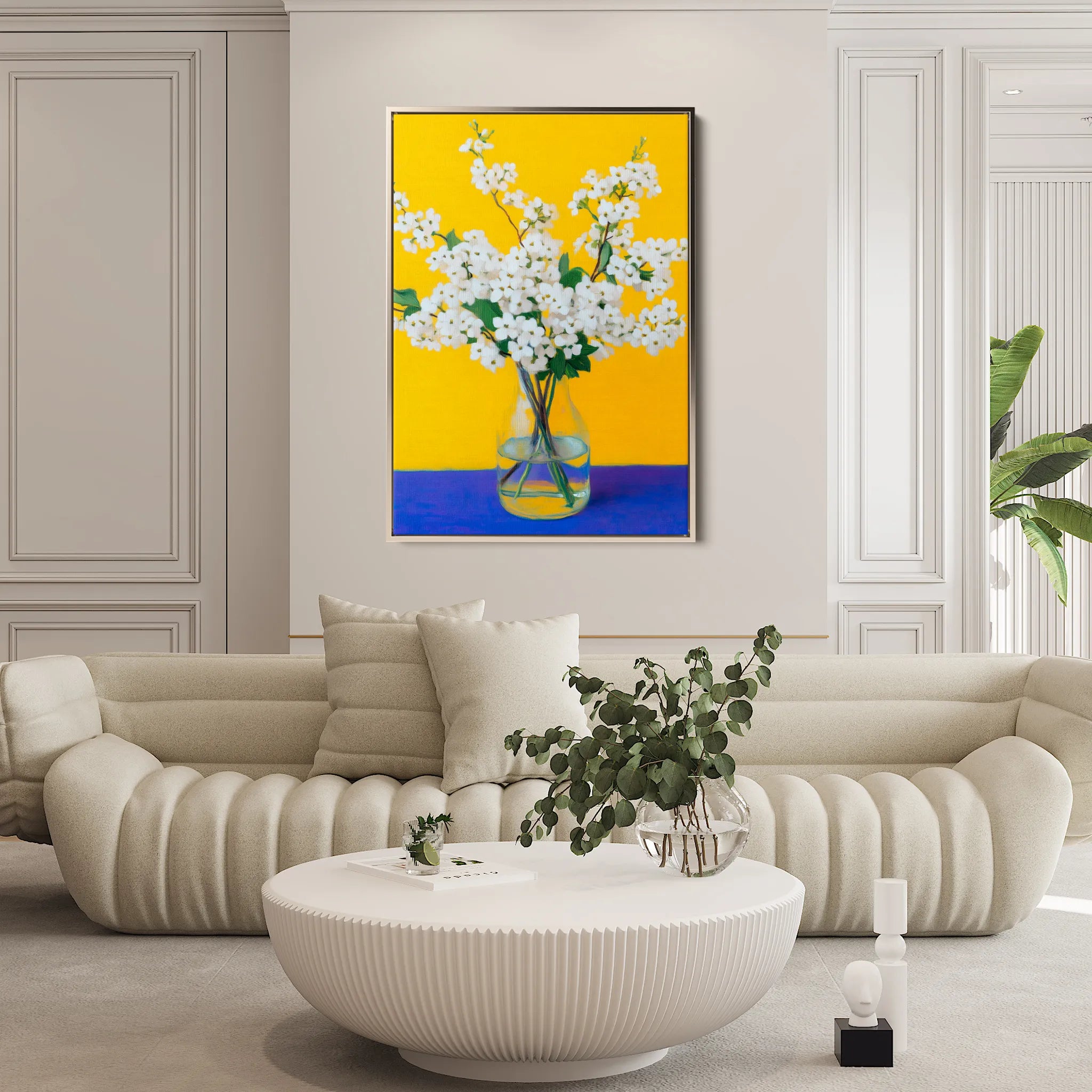 Floral 1237 Canvas Art 18" x 24" / 45 x 60 cm / Black