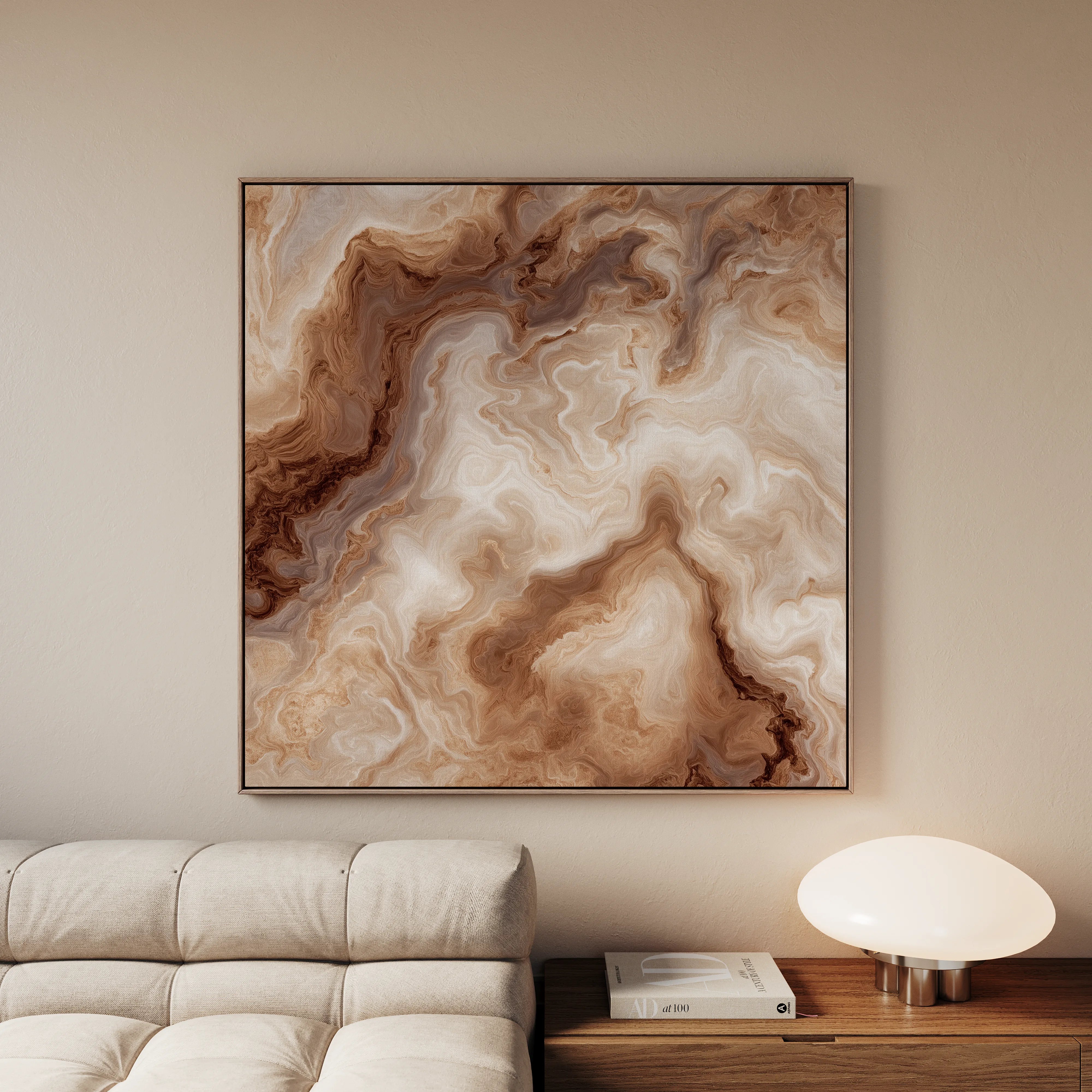 Abstract 1238 Canvas Art 16" x 16" / 40 x 40 cm / Black
