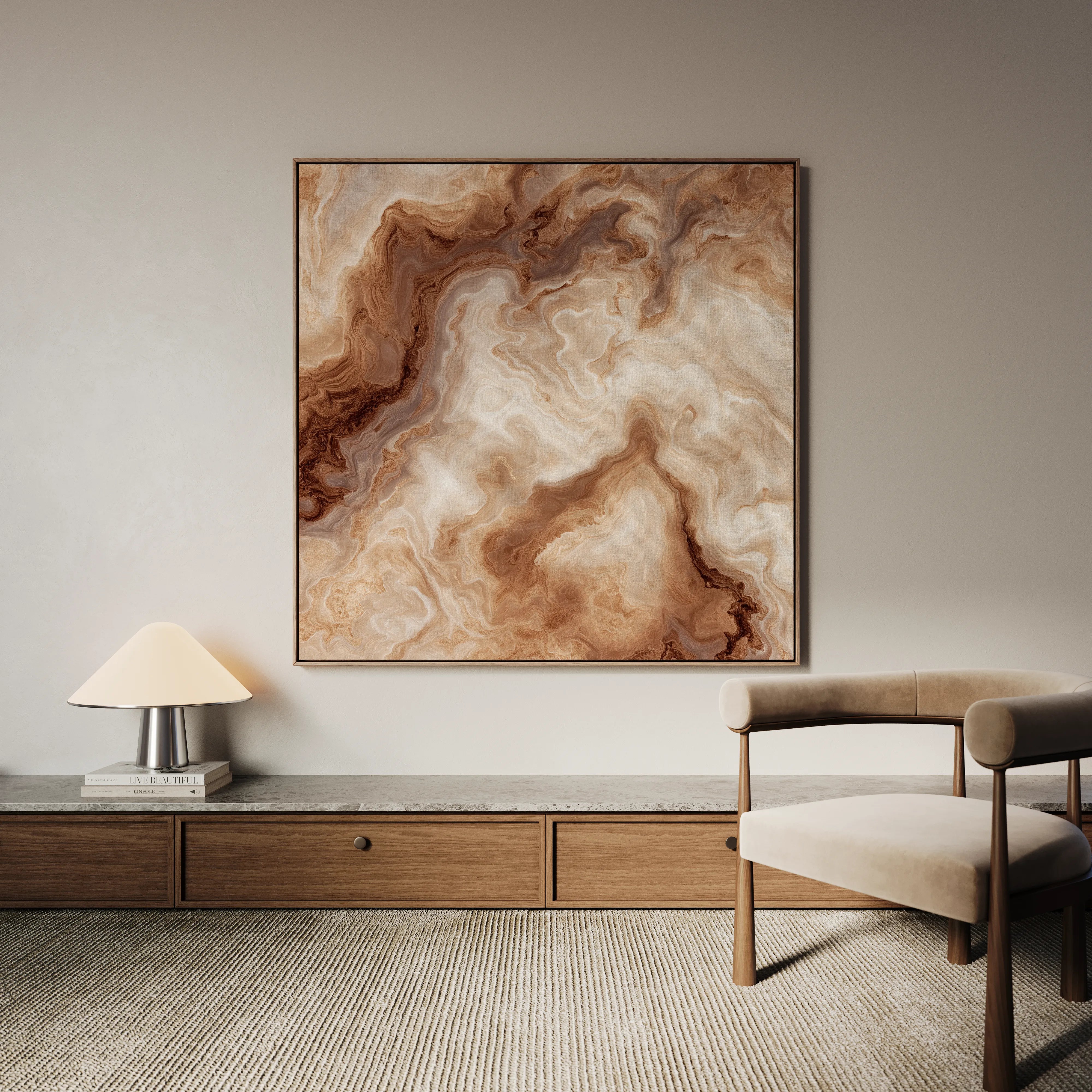 Abstract 1238 Canvas Art 16" x 16" / 40 x 40 cm / Black