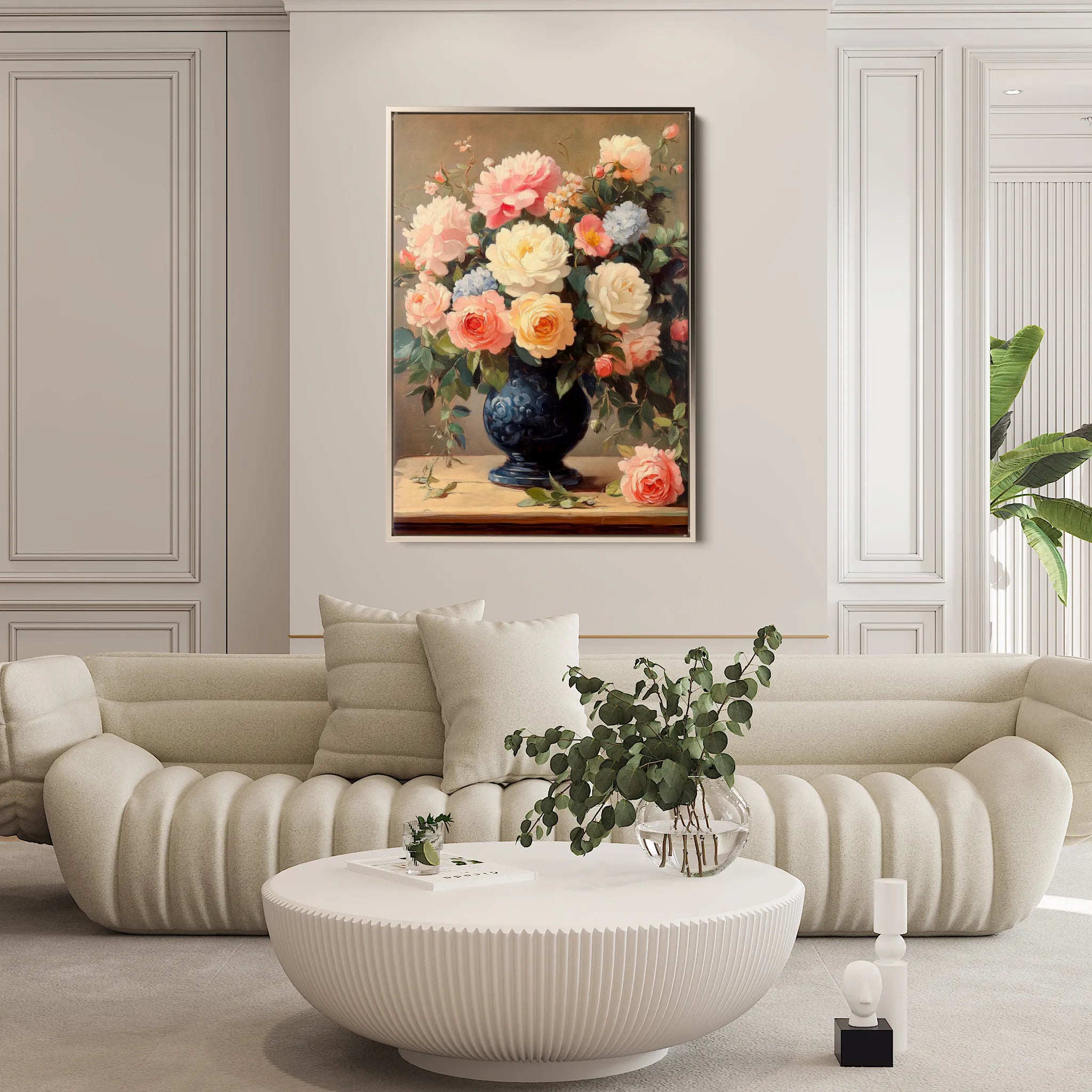Floral 1238 Canvas Art 18" x 24" / 45 x 60 cm / Black