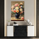 Floral 1238 Canvas Art 18" x 24" / 45 x 60 cm / Black